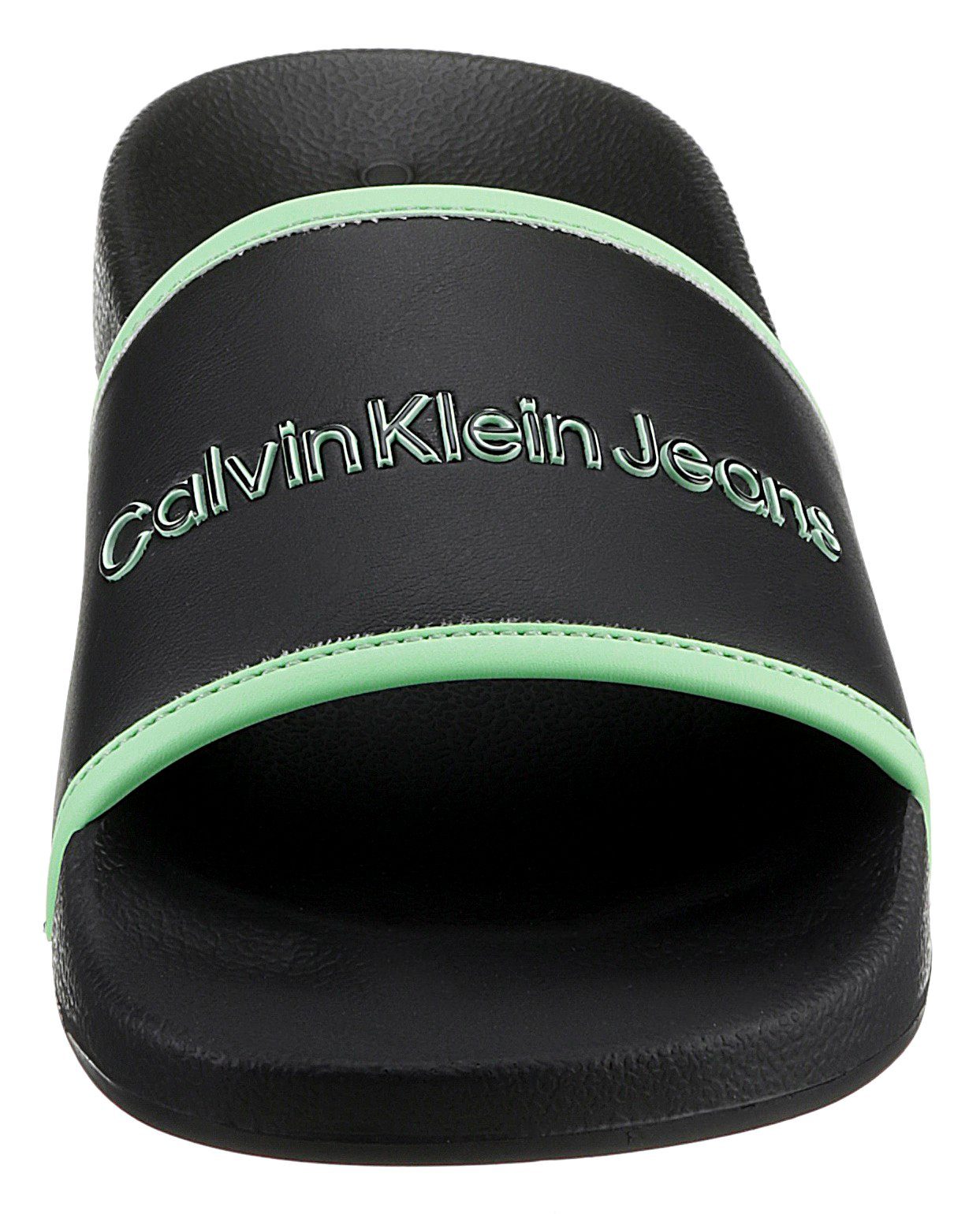 Jeans Klein FANNY schwarz-mint Form in 5A Badepantolette bequemer Calvin *I