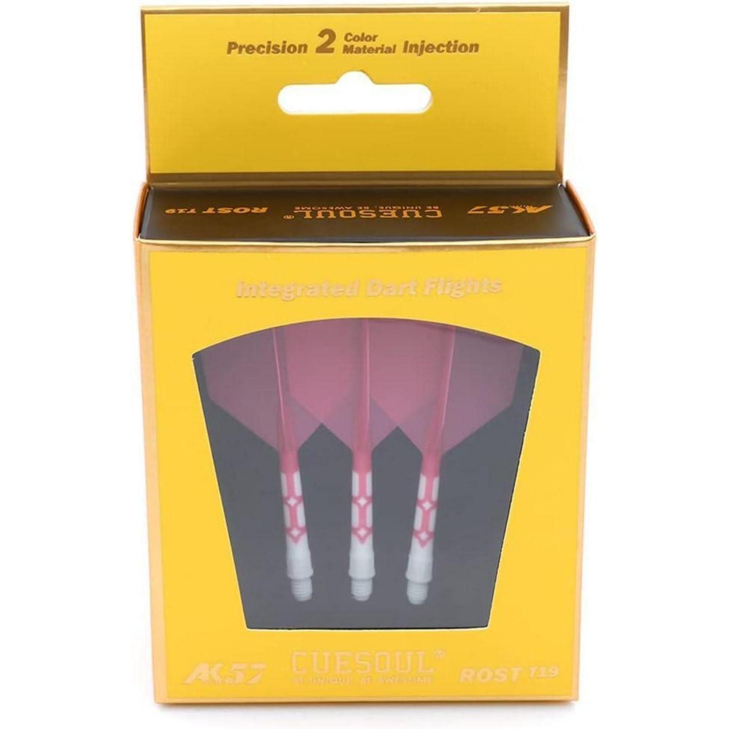 LuxusKollektion Pfeilschaft Dartschaft Flights rosa Flug und weißer Schaft M-69mm-große Flügelform