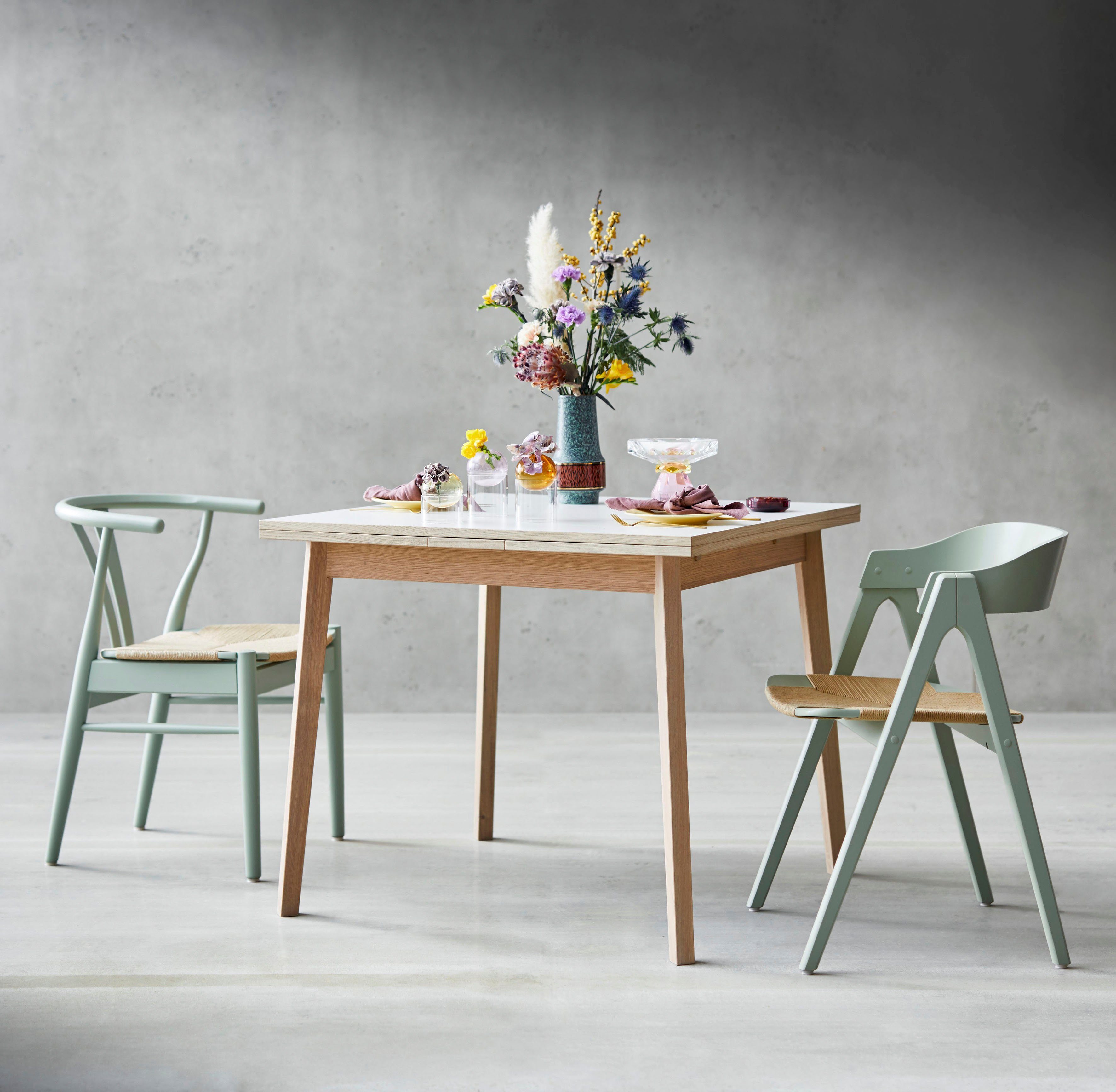 by Single, cm, Hammel Tischplatte Furniture Massivholz Gestell Melamin, Hammel Esstisch 90(164)x90 aus Basic aus