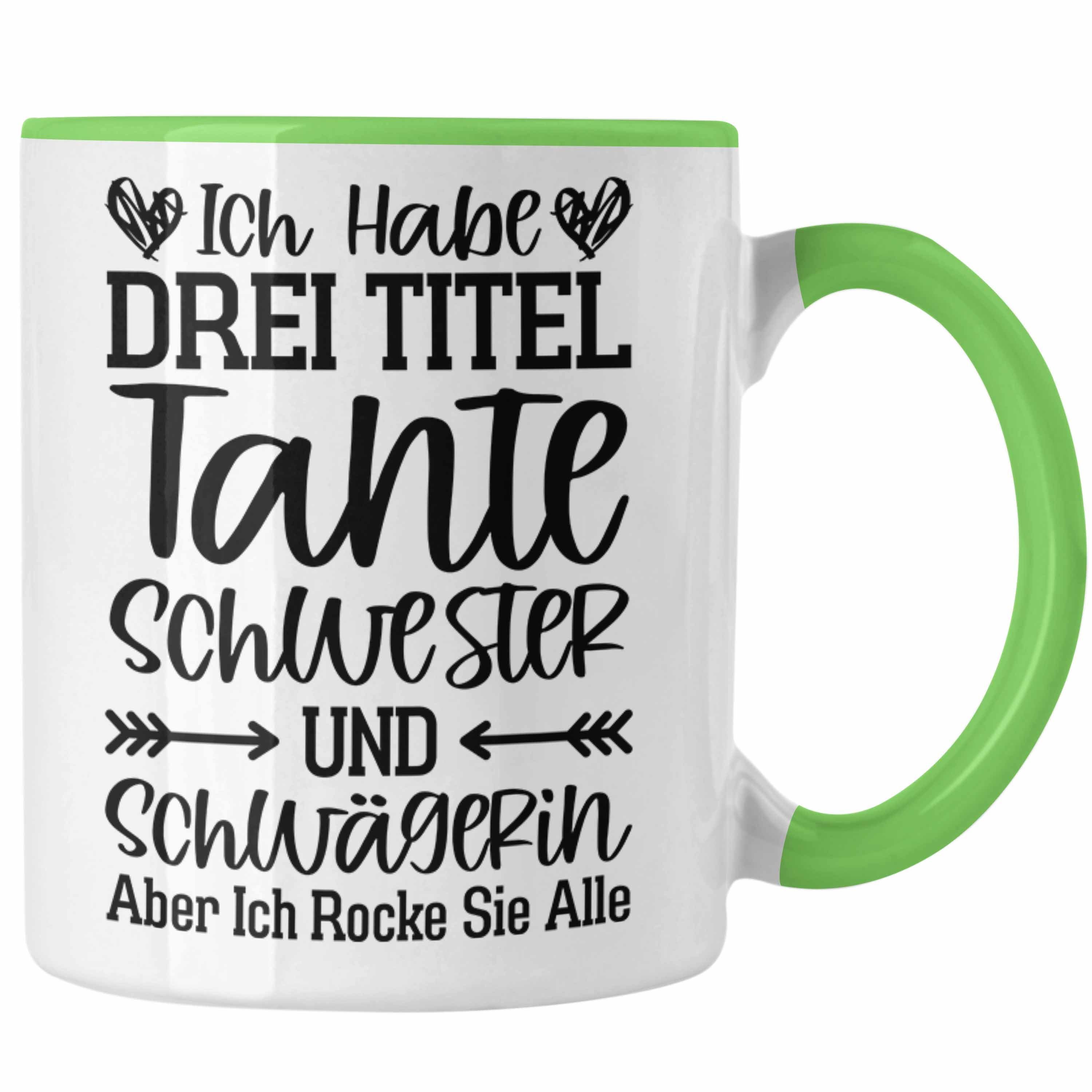Trendation Tasse Trendation - Beste Tante Geschenk Tasse mit Spruch für Tante Weihnachten Lieblings Schwester Tante Schwägerin Grün