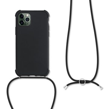 kwmobile Handyhülle Hülle für Apple iPhone 11 Pro, mit Metall Kette zum Umhängen - Silikon Handy Cover Case Schutzhülle
