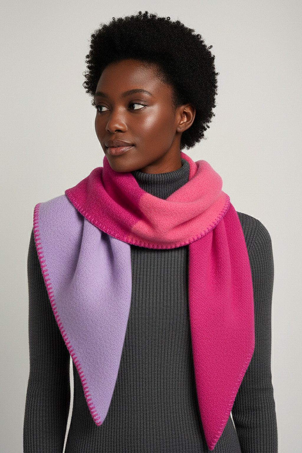 Faera Modeschal Modern mit Kontrastnaht, (1-St), 9429 in Pink günstig online kaufen