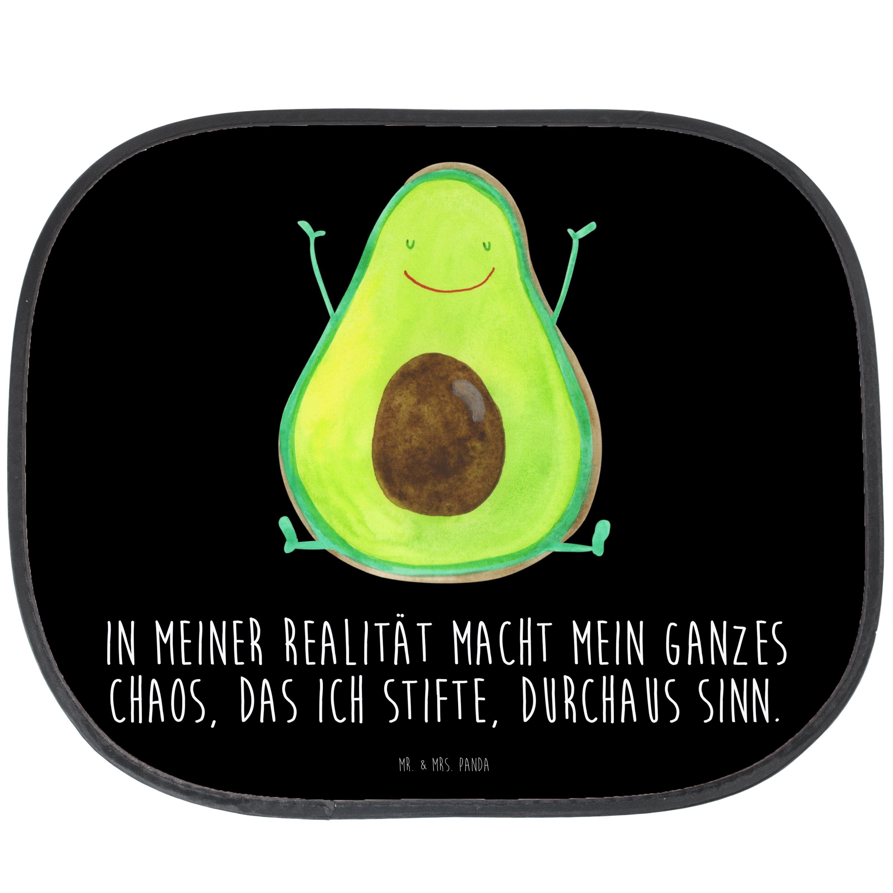 Sonnenschutz Avocado Happy - Schwarz - Geschenk, Gesund, Sonnenblende, Veggie, Son, Mr. & Mrs. Panda, Seidenmatt