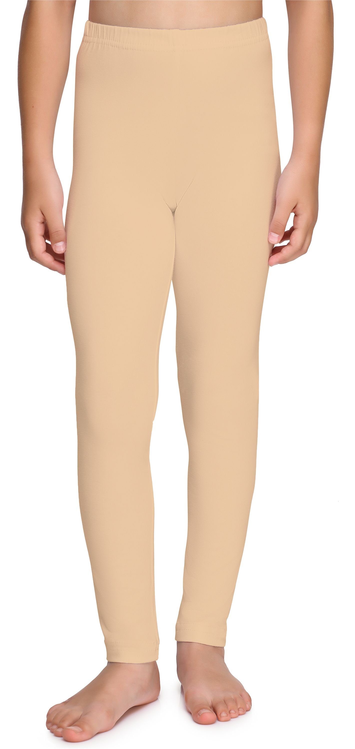 Mädchen Merry elastischer Style Baumwolle (1-tlg) Bund MS10-225 Leggings aus Leggings Sand Lange