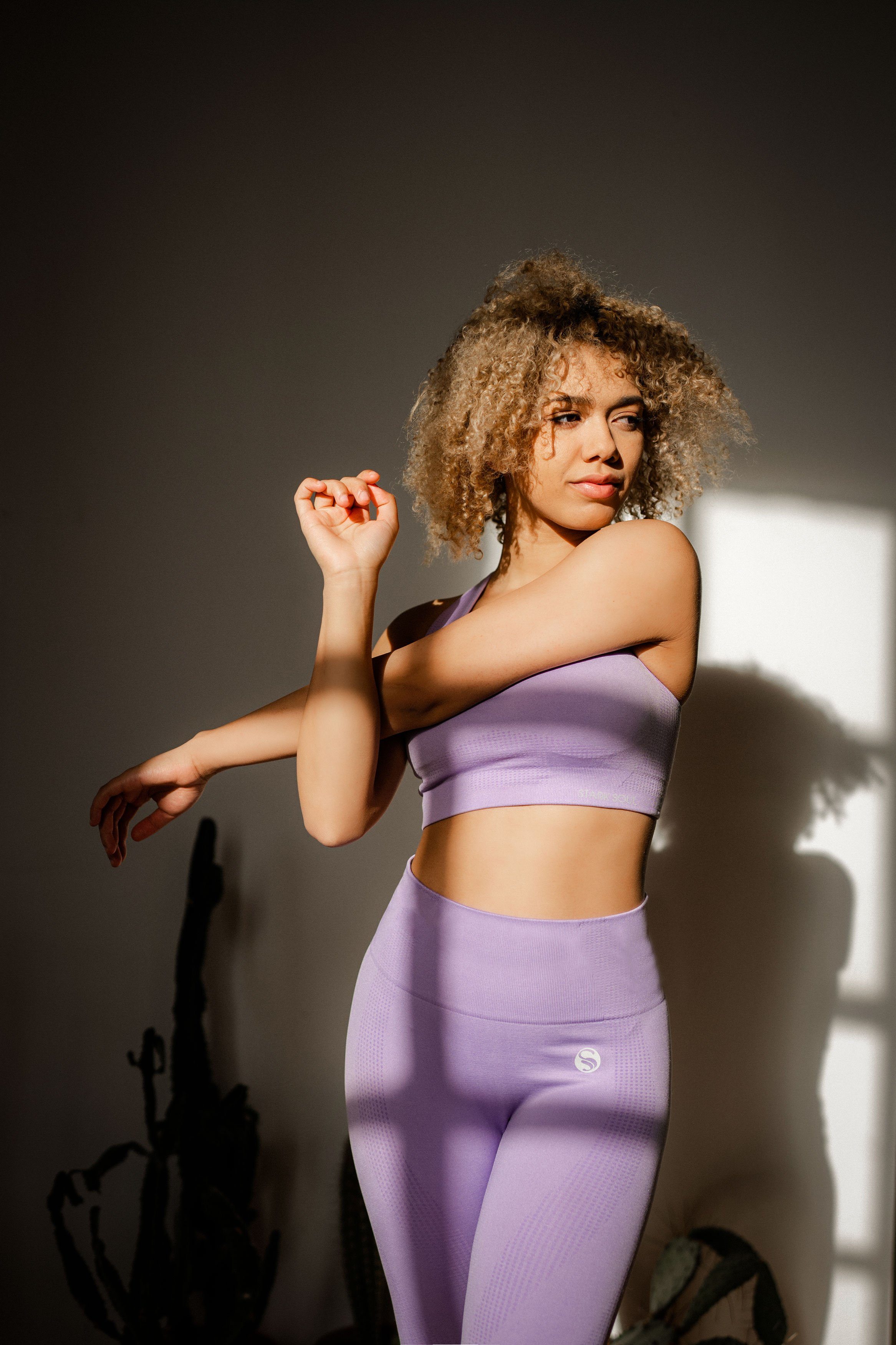 Stark Soul® Highwaist Leggings Sport Leggings "reflect" mit hohem breitem Bund