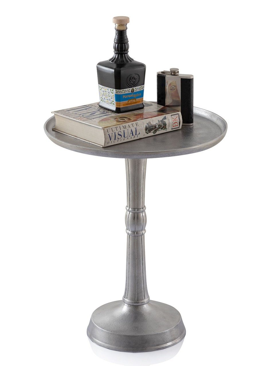 tinkaro Beistelltisch MARTINE Aluminium Couchtisch Silber (1-St)