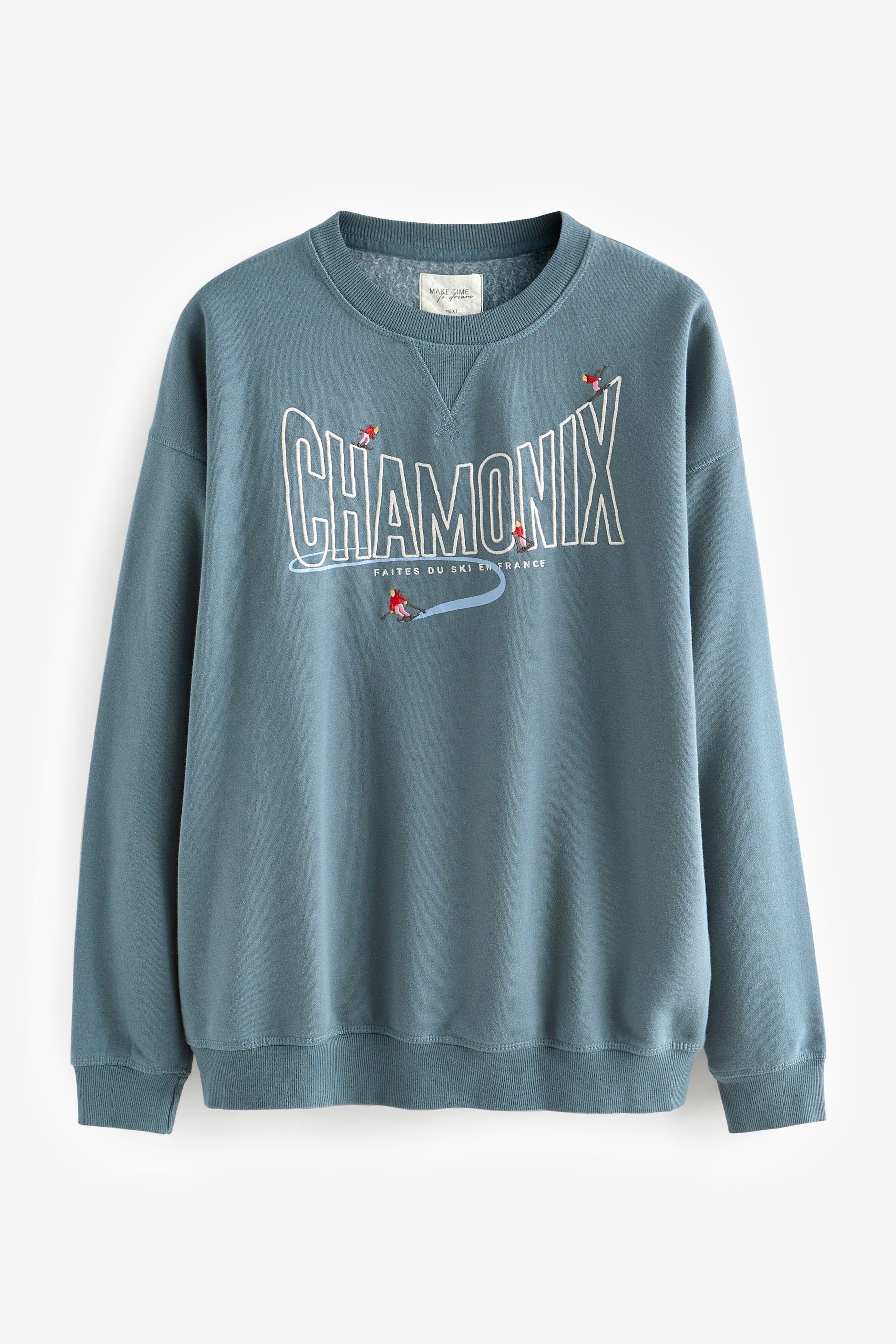 Pyjama (2 Ski Flanellhose Sweatshirt Next mit Schlafanzug Blue tlg)