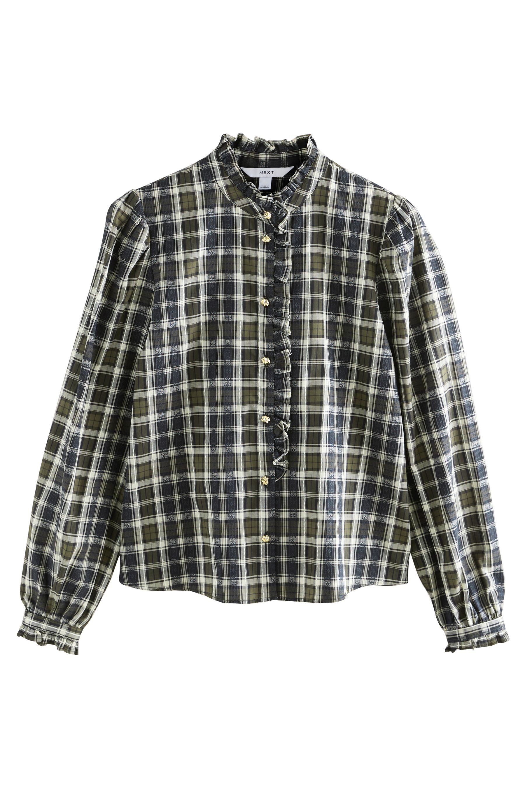 Next Langarmhemd Langärmelige Bluse mit Rüschenausschnitt (1-tlg) günstig online kaufen