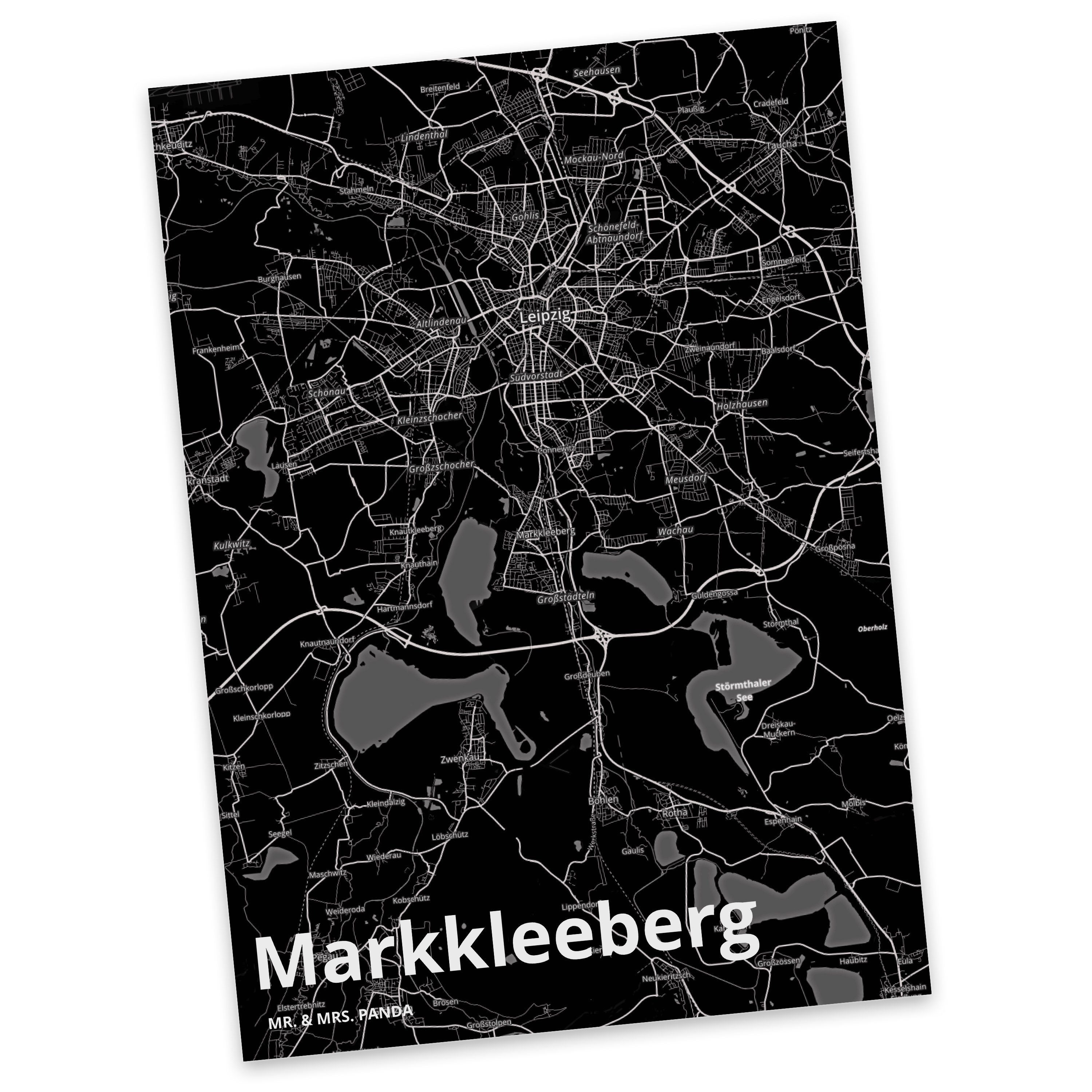 Mr. & Mrs. Panda Postkarte Markkleeberg - Geschenk, Geschenkkarte, Grußkarte, Stadt Dorf Karte L
