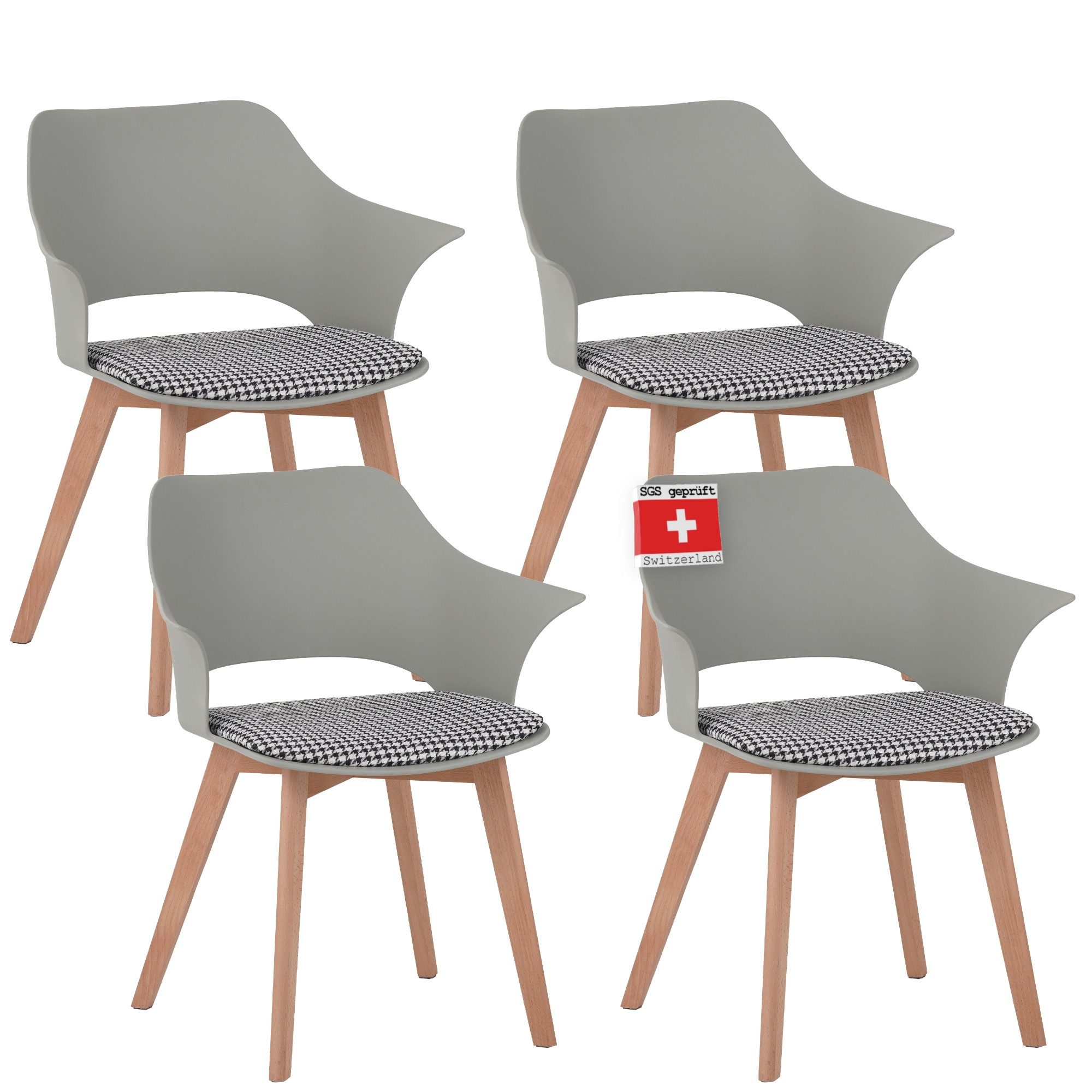 Albatros International Esszimmerstuhl Esszimmerstuhl AALBORG 4er Set Grün M günstig online kaufen