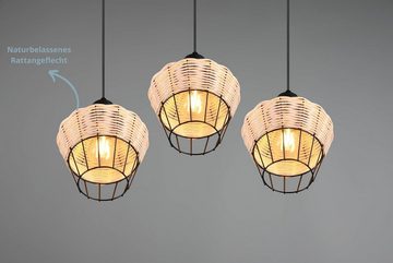 lightling Pendelleuchte Bojan, ohne Leuchtmittel, stylische Pendellampe aus Rattangeflecht