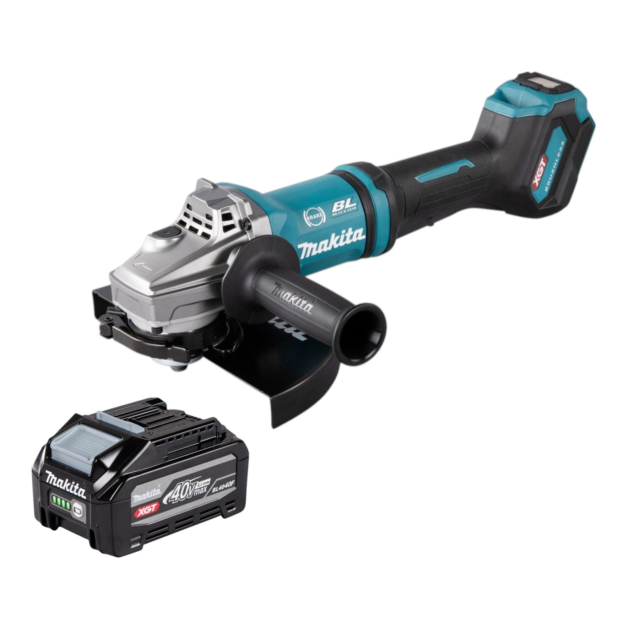 Makita Akku-Winkelschleifer GA 038 GU1 40V max. 230 mm Brushless + 1x Akku 4,0 Ah - ohne Ladegerät