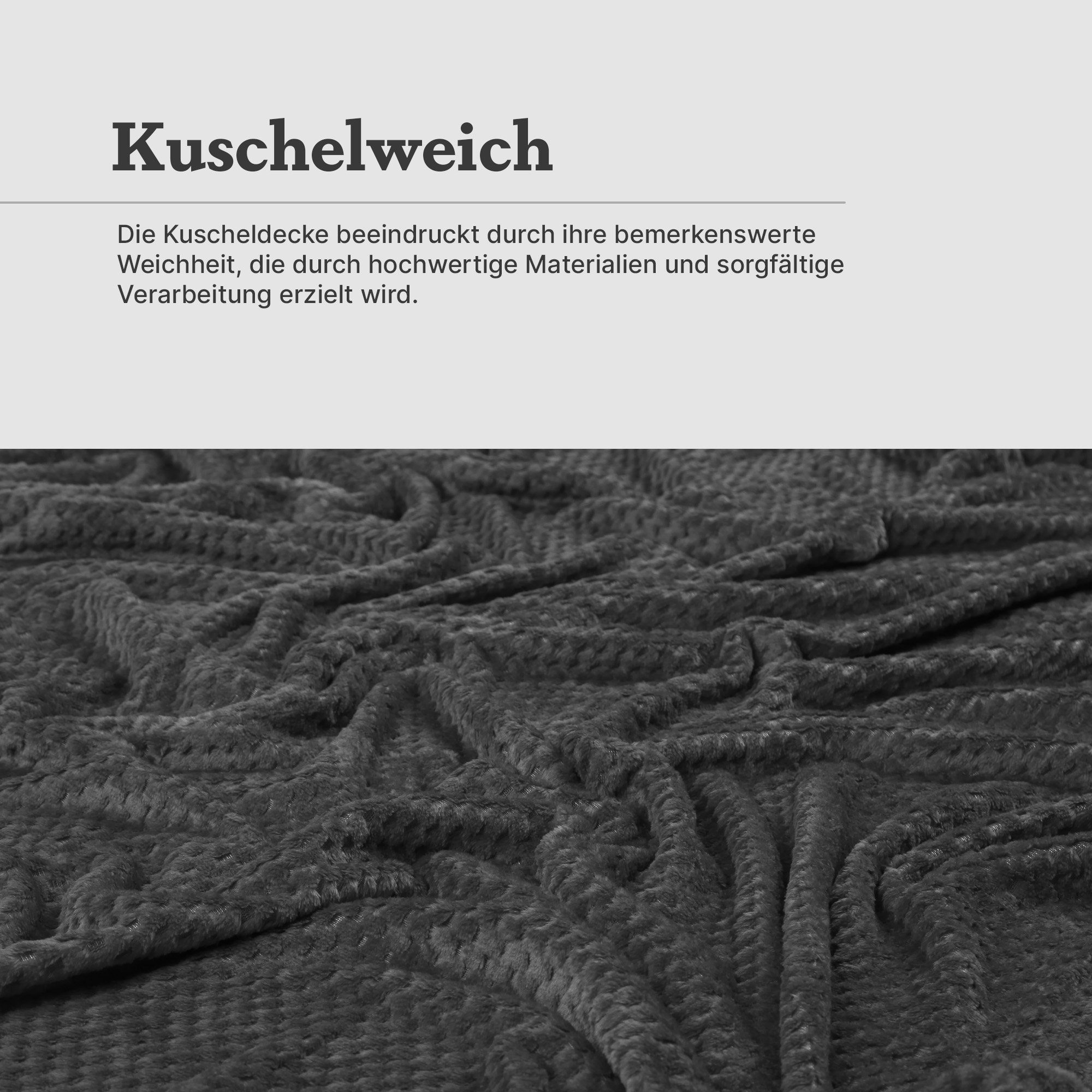 Wohndecke Flanell Flauschige Decke 150x200cm, Decke Tagesdecke für Bett, Couch Kuscheldecke Bestlivings, und Sofa, Frostgrau