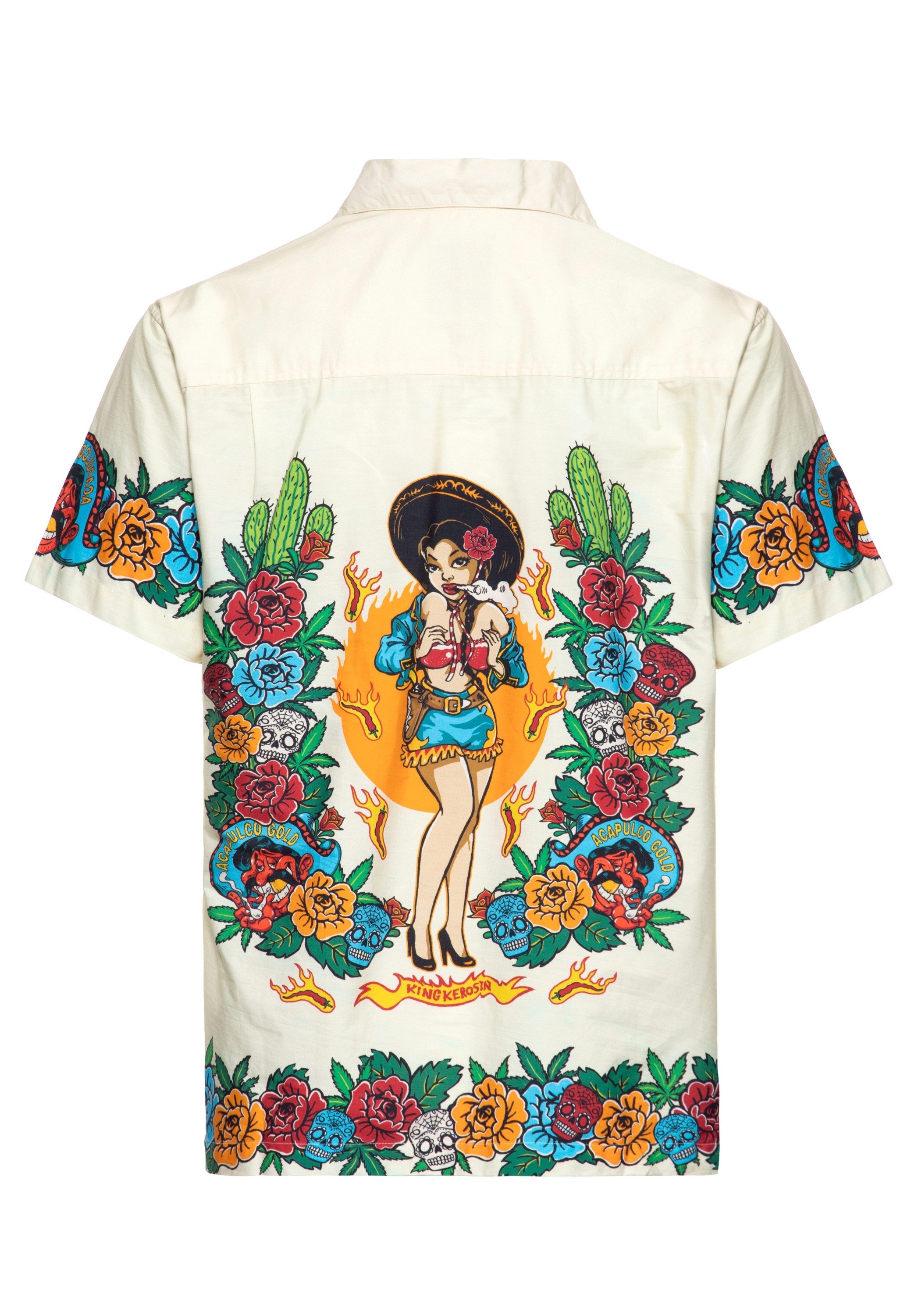 KingKerosin Kurzarmhemd Acapulco Gold mit auffälligem Artwort-Print günstig online kaufen