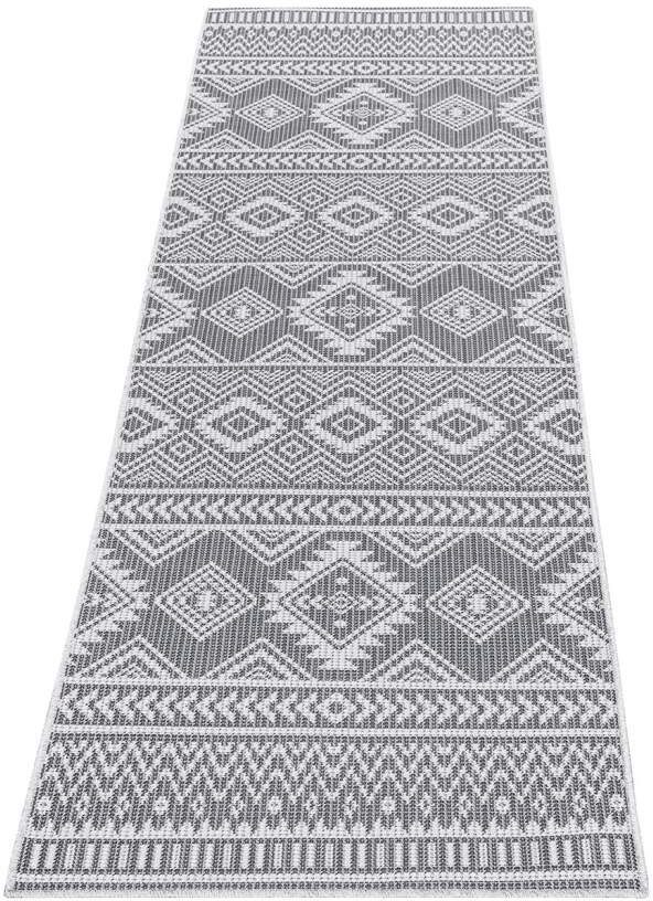 Carpet für & anthrazit UV-beständig, rechteckig, Läufer 5 Höhe: Palm, Küche, Wetterfest mm, gewebt Terrasse, Balkon, flach City,