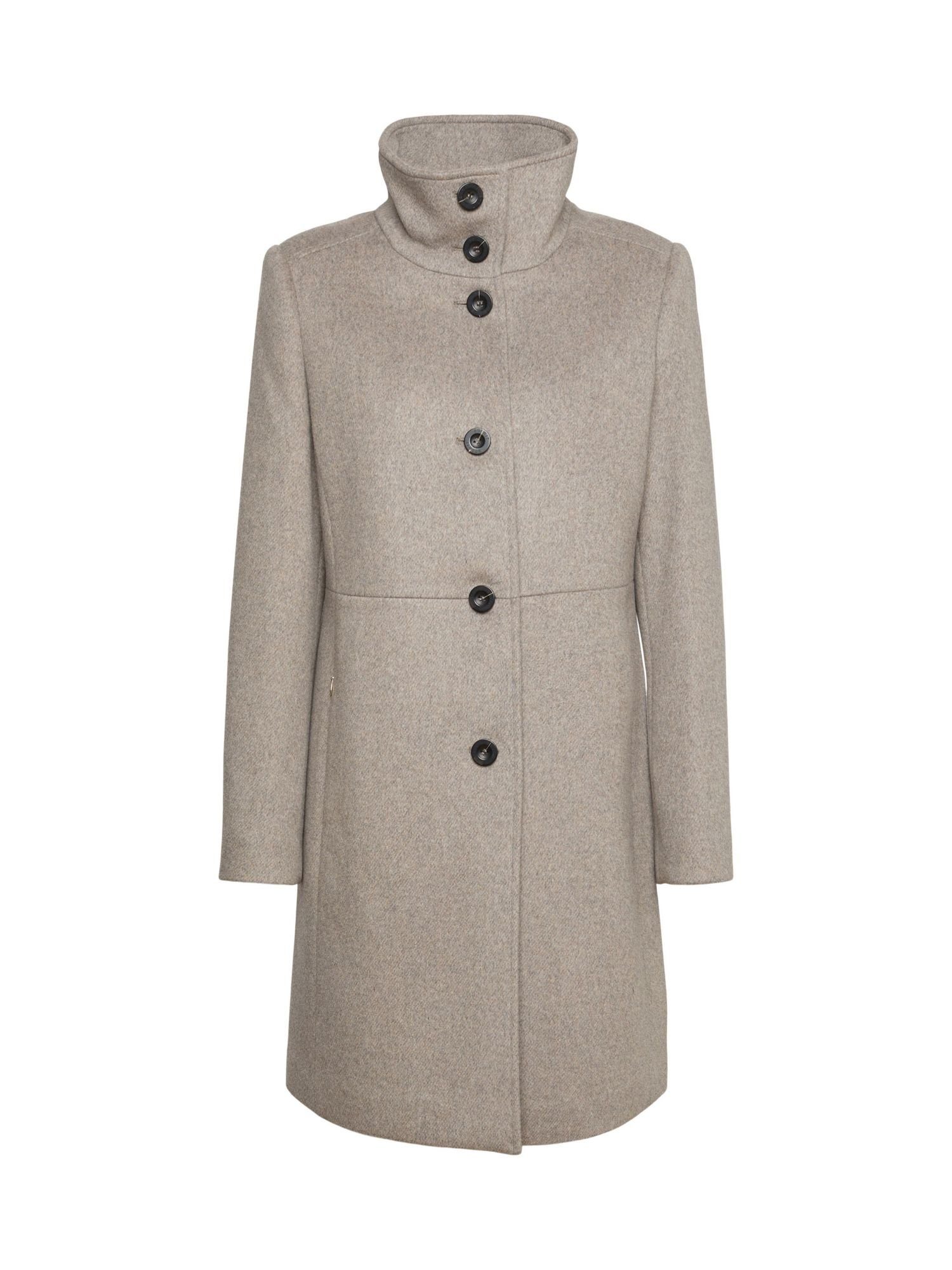 Esprit Collection Wollmantel Mantel aus weich angerauter Wolle, 1 von 3  KÄLTESTERNCHEN: für milde Temperaturen geeignet