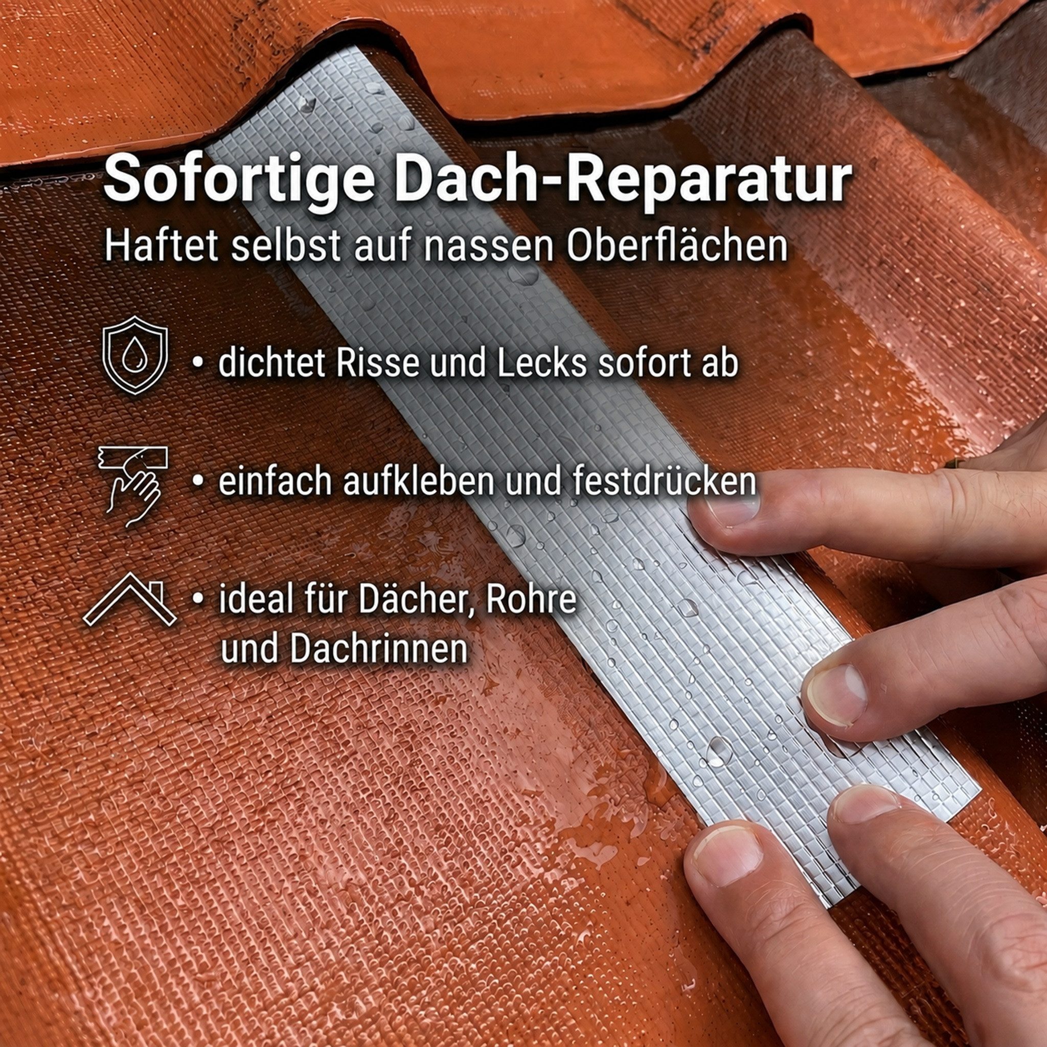 FALINGO Dichtungsband Wasserdichtes Klebeband, Butyl Klebeband für Dach, Wand, Fenster, Rohr, Hohe Klebekraft – Bild 5 von 5