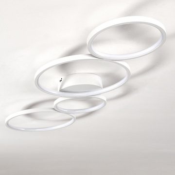 hofstein Deckenleuchte »Caces« moderne Deckenlampe aus Metall in Weiß, 3000 Kelvin, 37 Watt, 3300 Lumen, dimmbar über Lichtschalter