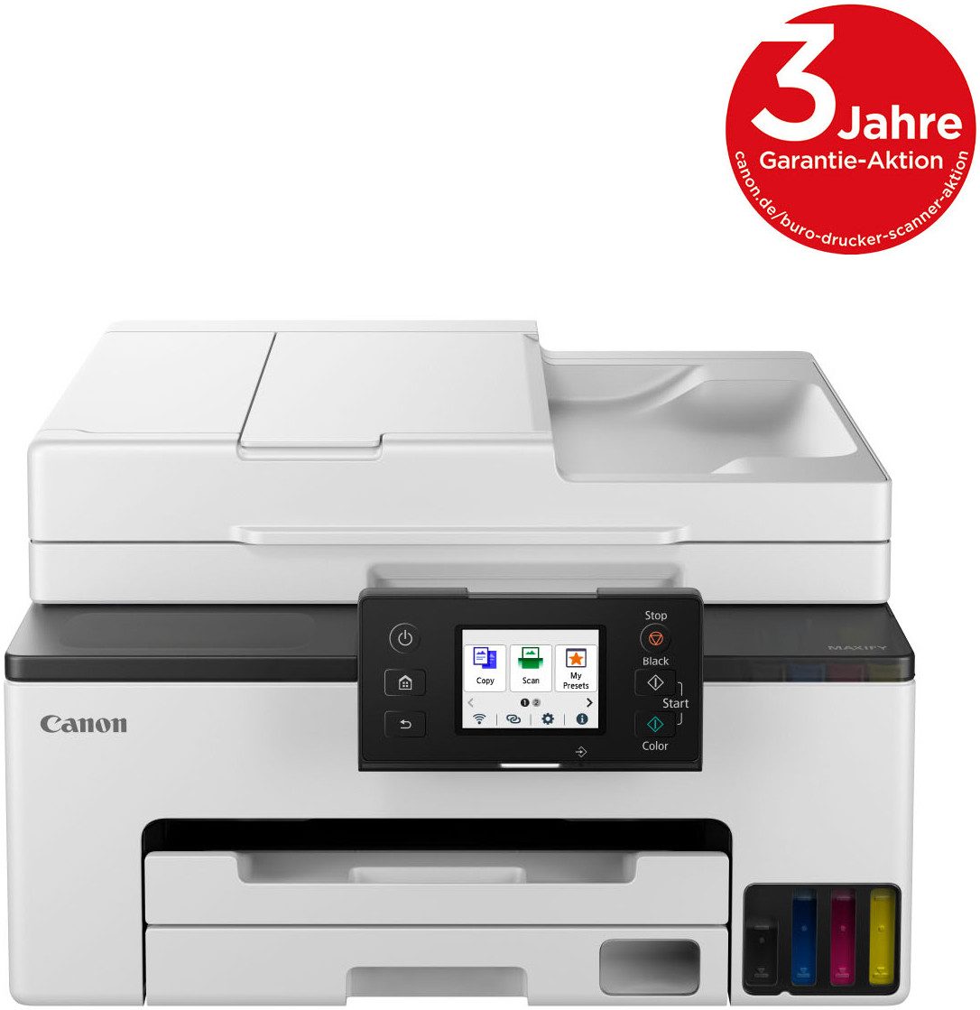 Canon MAXIFY GX2050 Multifunktionsdrucker, (LAN (Ethernet), WLAN (Wi-Fi), 4in1 Tintenstrahl-Multifunktionsgerät inkl. 2 Tintenflaschen (schwarz)