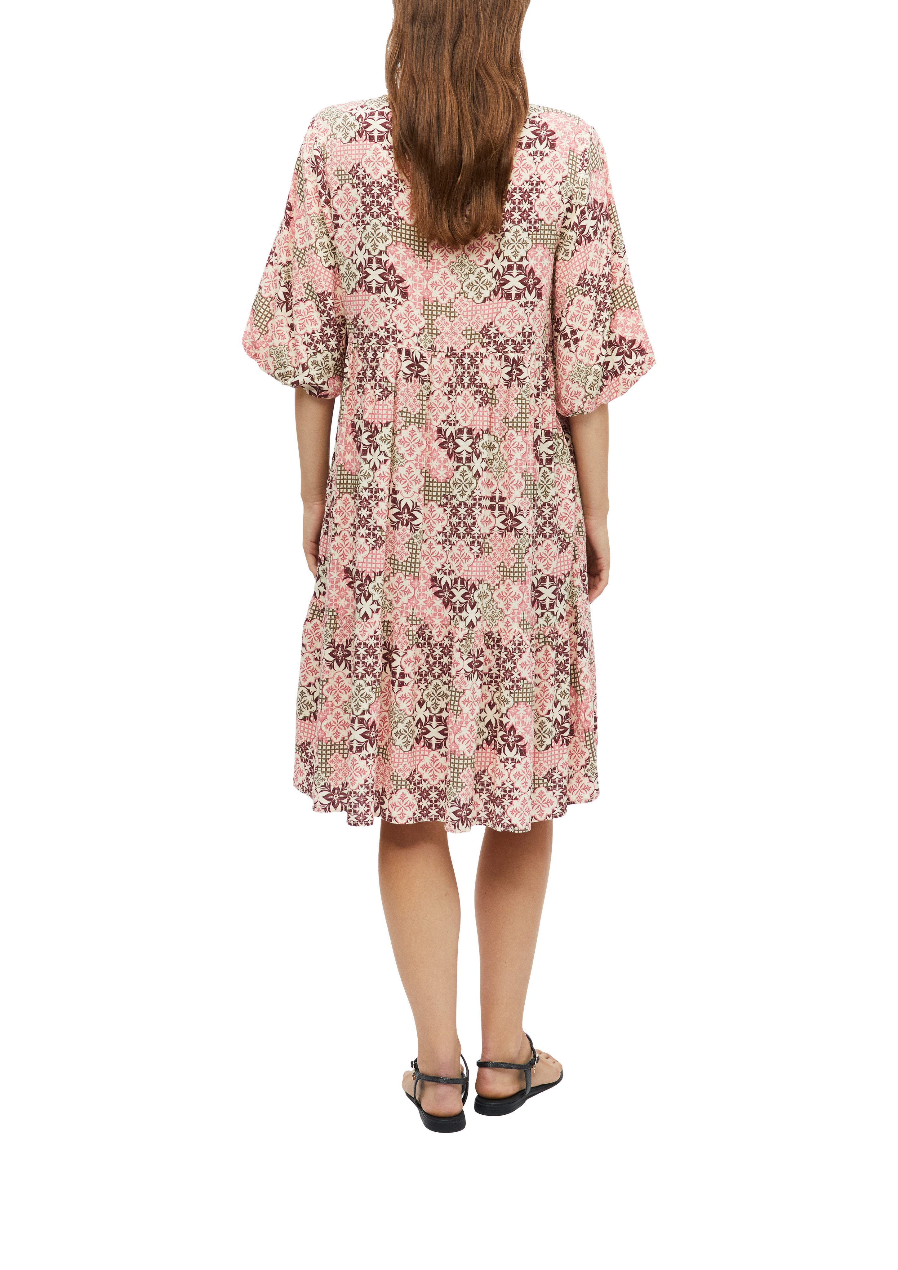 s.Oliver Blusenkleid Langes Sommerkleid mit Viskose – Bild 2 von 4