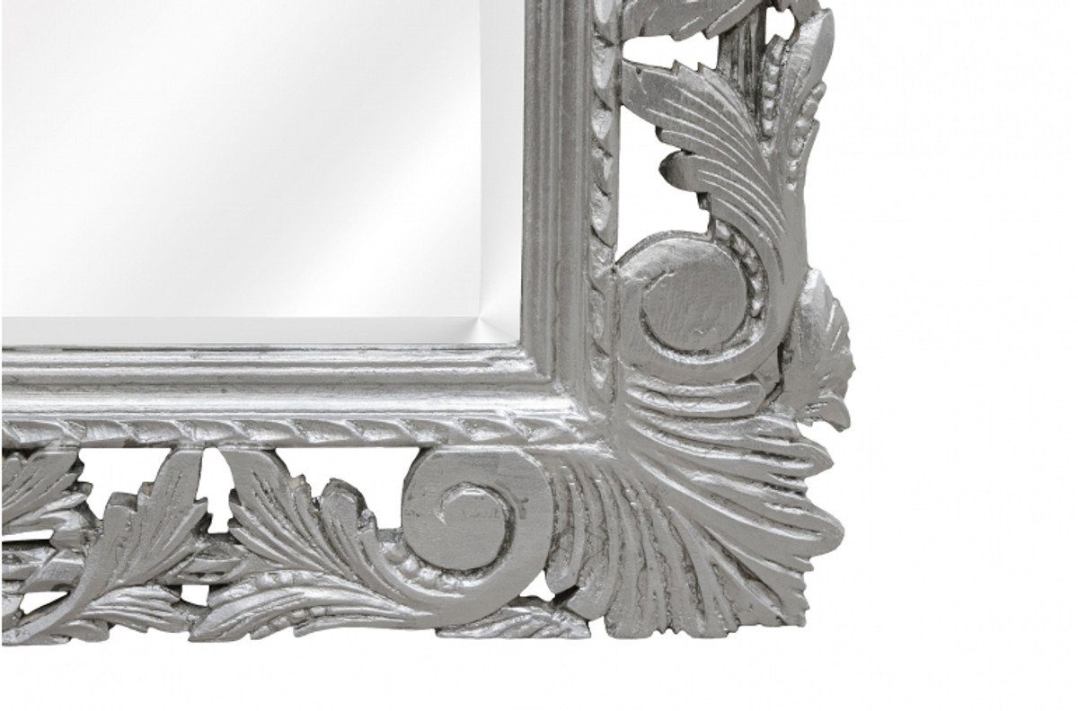 Spiegel Padrino Möbel Barock 193 cm x Handgefertigt - Silber Barock Casa - Holzspiegel Barockspiegel 110