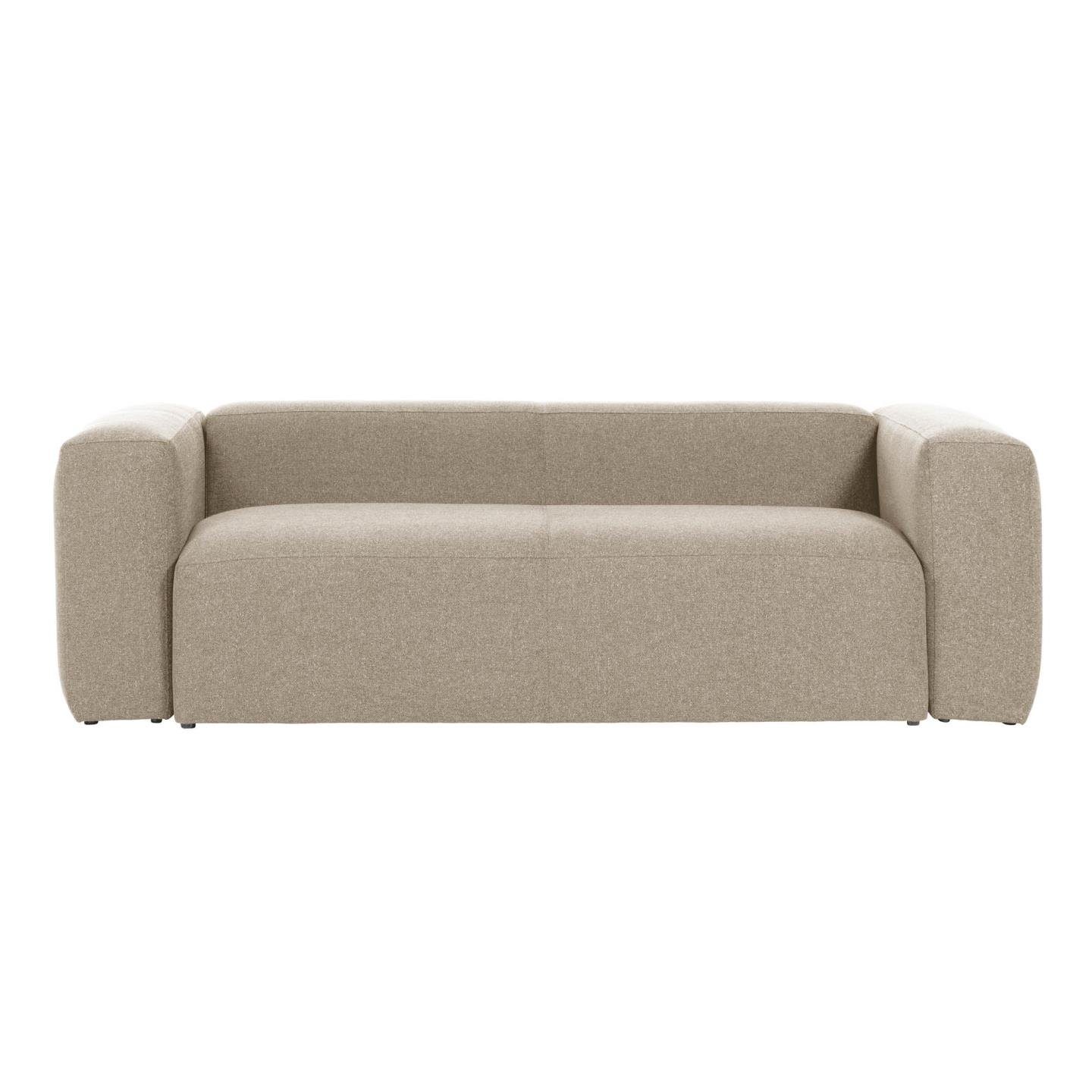 Natur24 Sofa Sofa Blok 2-Sitzer beige 210cm Couch Sitzgelegenheit