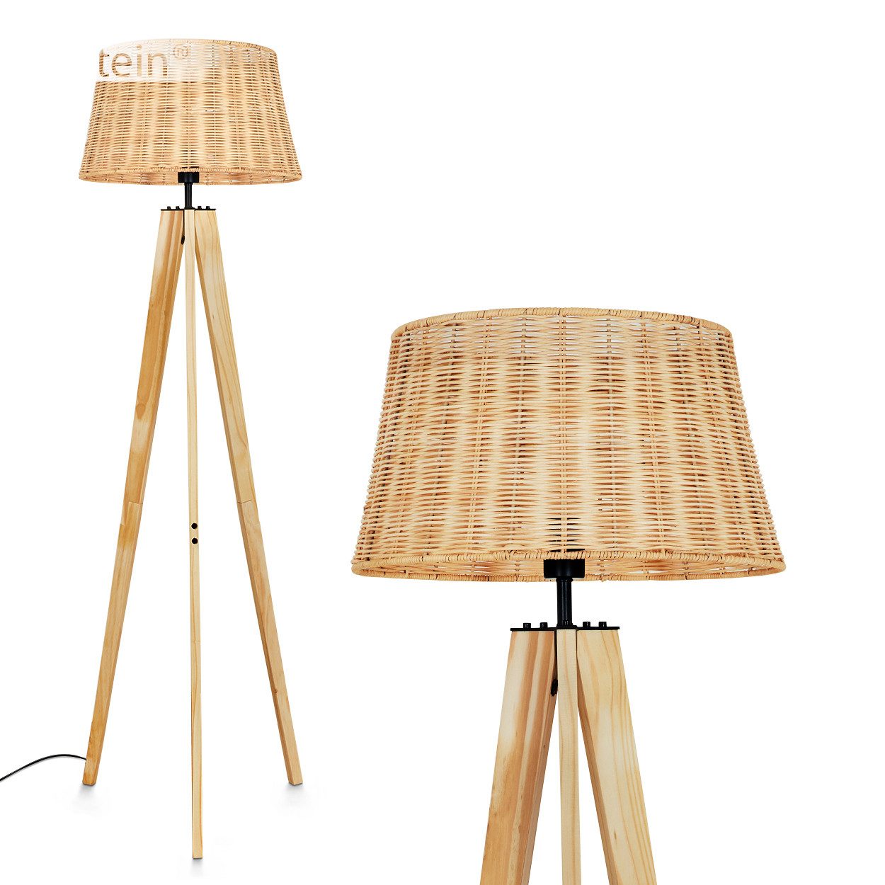 Stehlampe Stehlampe aus Holz/Rattan in Naturfarben