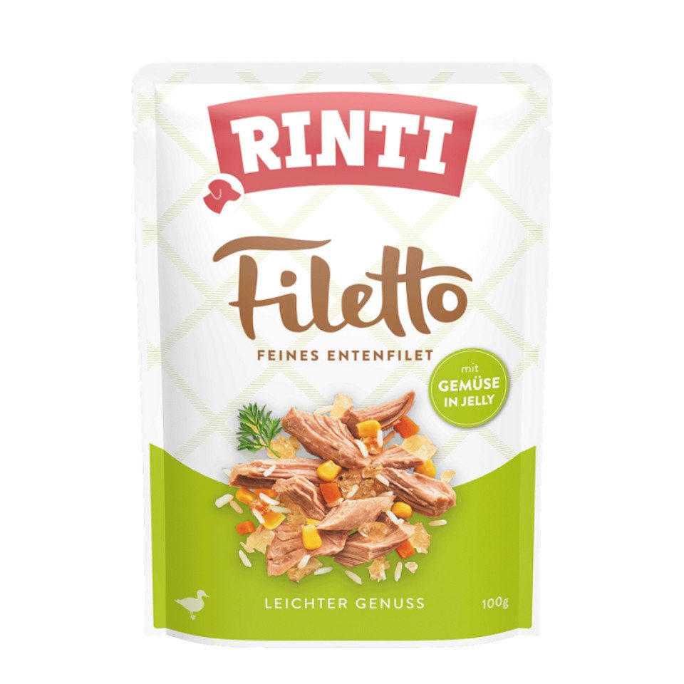Rinti Filetto Ente mit Gemüse - 24x100g, Nassfutter für: Hunde