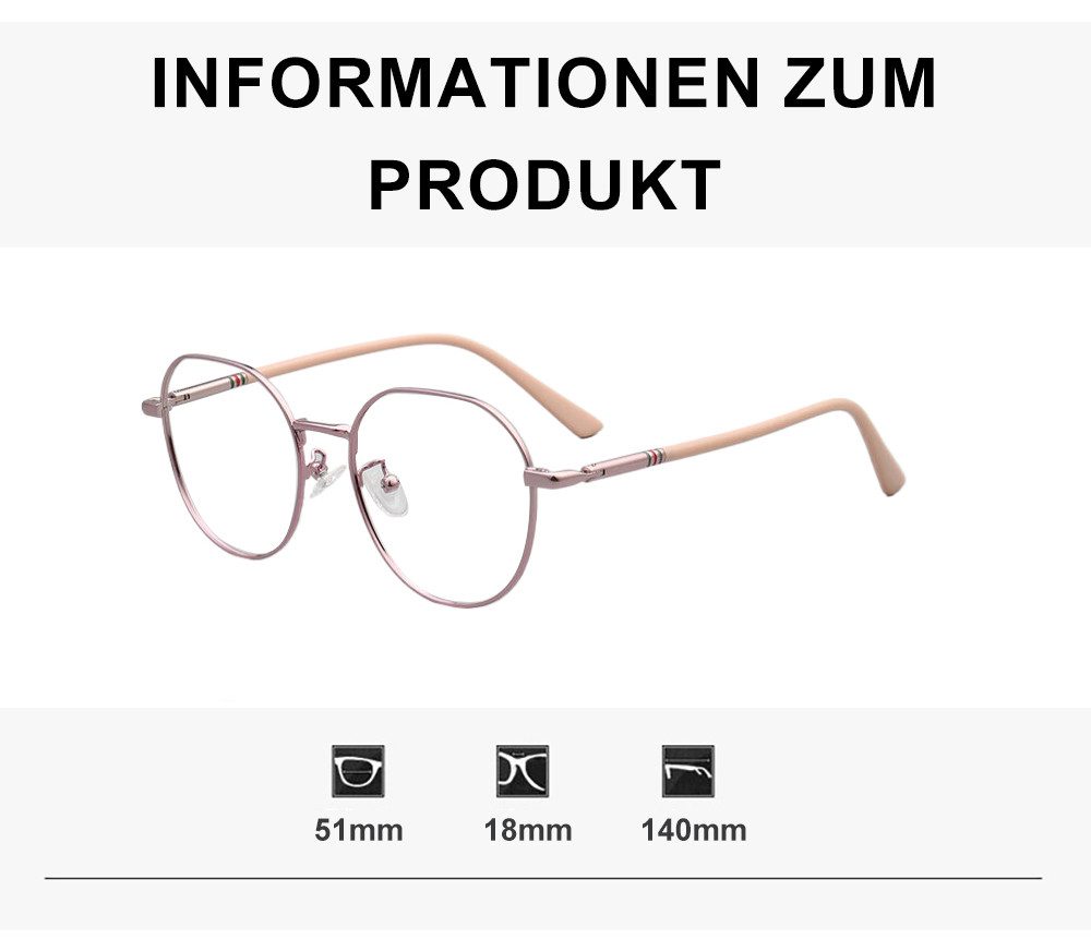 PACIEA Lesebrille Damen Herren Anti Blaulicht Oversized Metall Rundrahmen Klassische