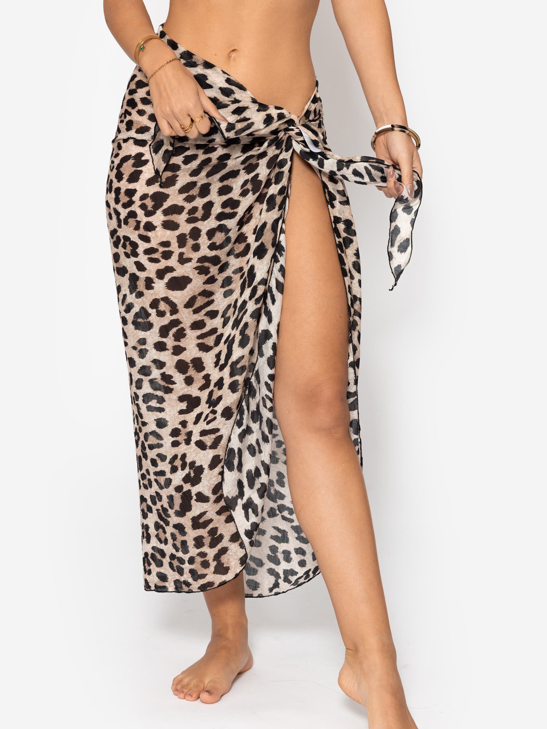 SASSYCLASSY Pareo Pareo mit Leo-Print für Damen günstig online kaufen