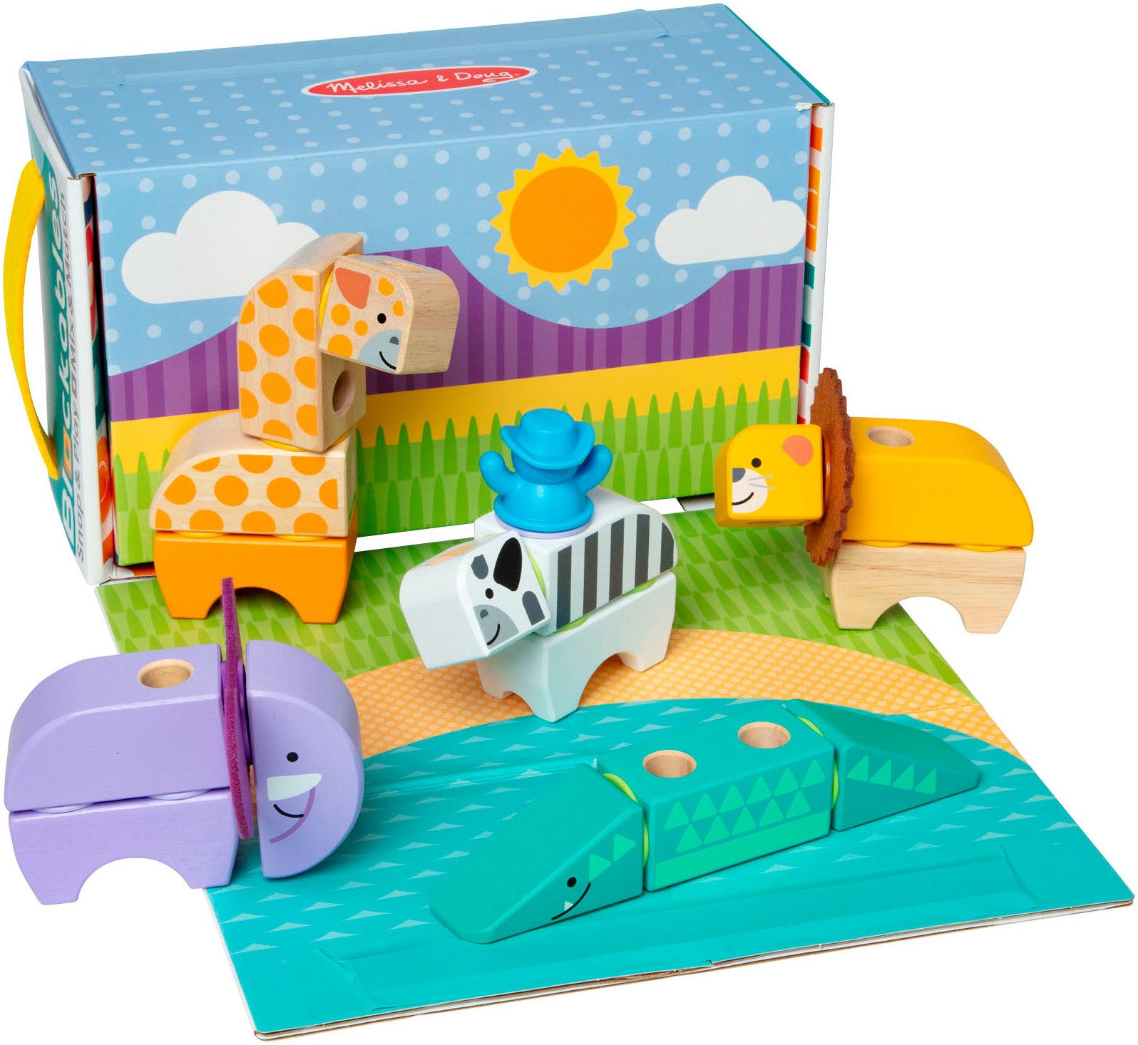 Spin Master Melissa & Doug Blockables Safari Spielbausteine, (34 St)