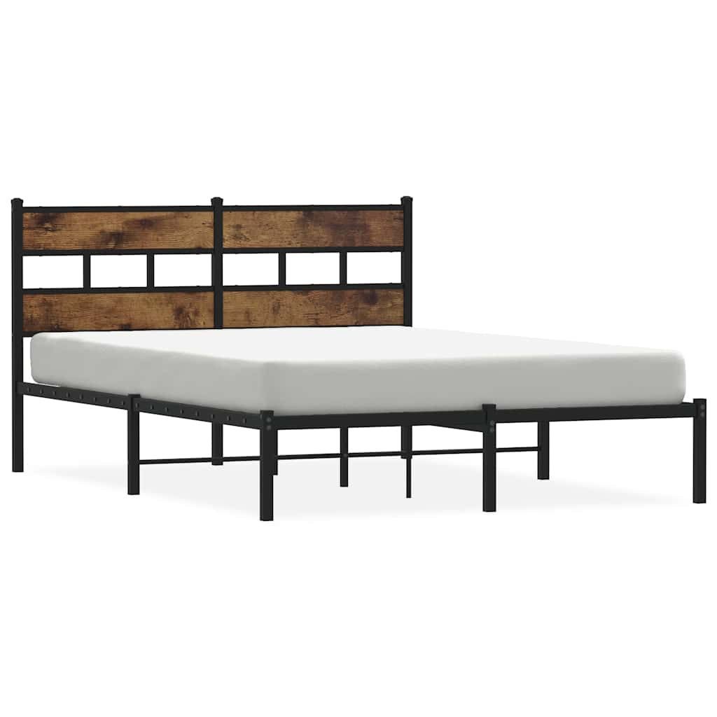 vidaXL Bett Metallbett ohne Matratze Räuchereiche günstig online kaufen