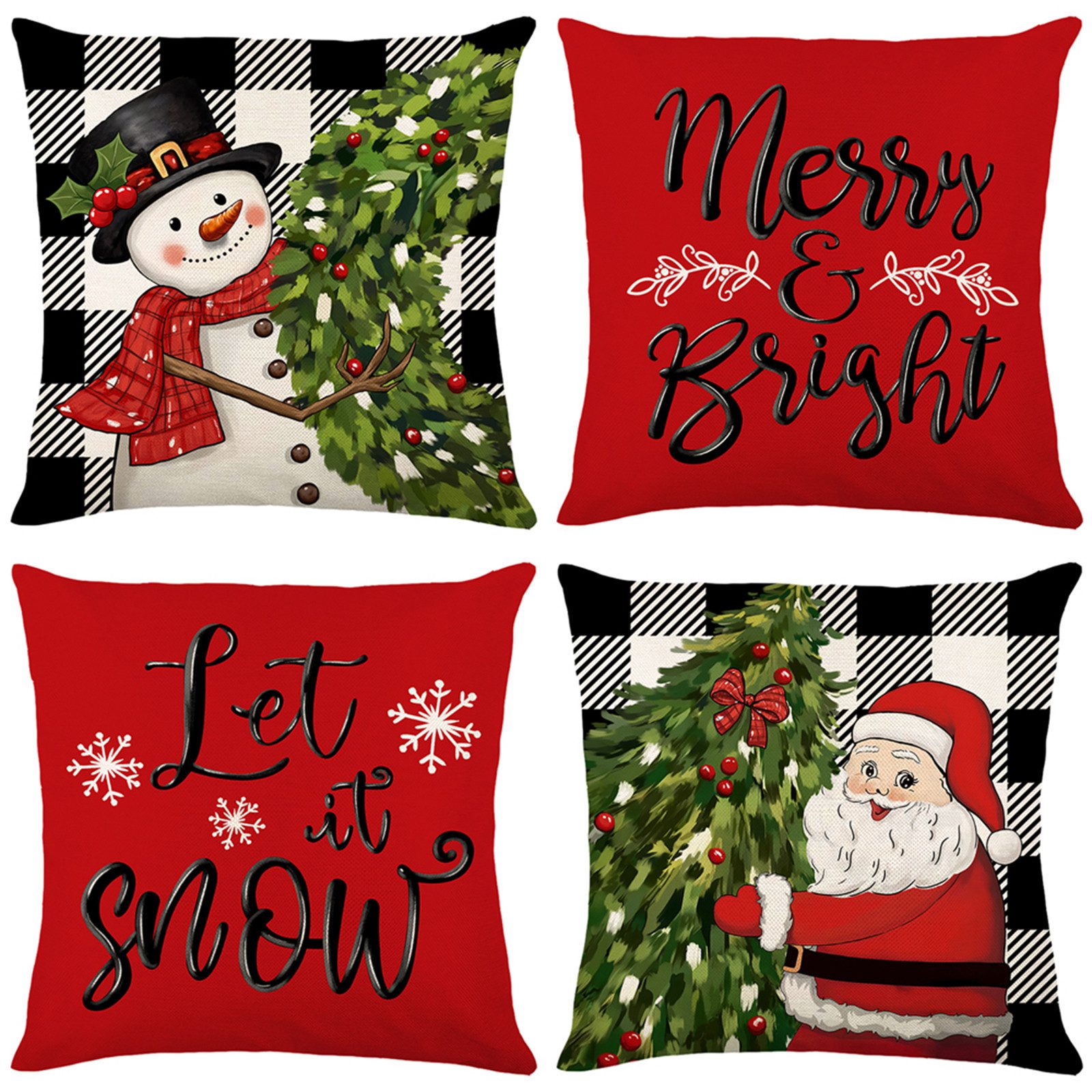 Qelus Kissenbezüge Weihnachten Kissenbezug 4er Set Kissenbezüge 45x45cm Dek günstig online kaufen