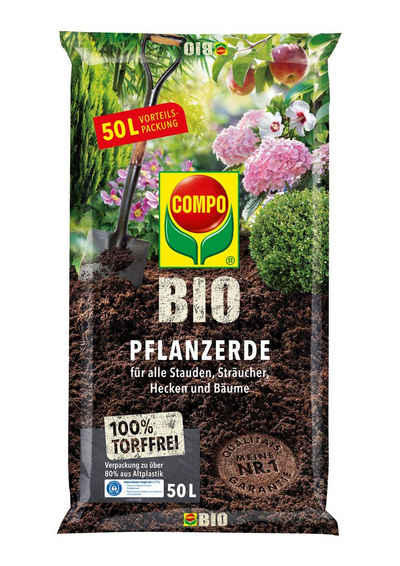 Compo Blumenerde COMPO BIO Pflanzerde für Garten- und Zierpflanzen, Sträucher, Büsche u
