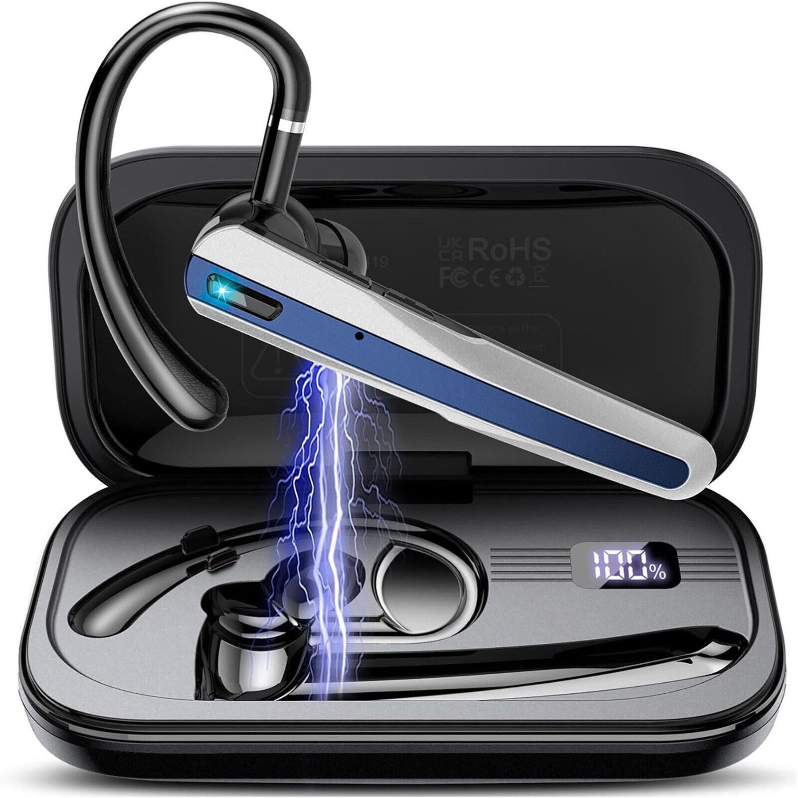 SpionProfi Bluetooth Headset Ear Freisprecheinrichtung Handy Telefon Anruf Musik Headset (Universal Bluetooth Headset - Musik, Telefonieren uvm)
