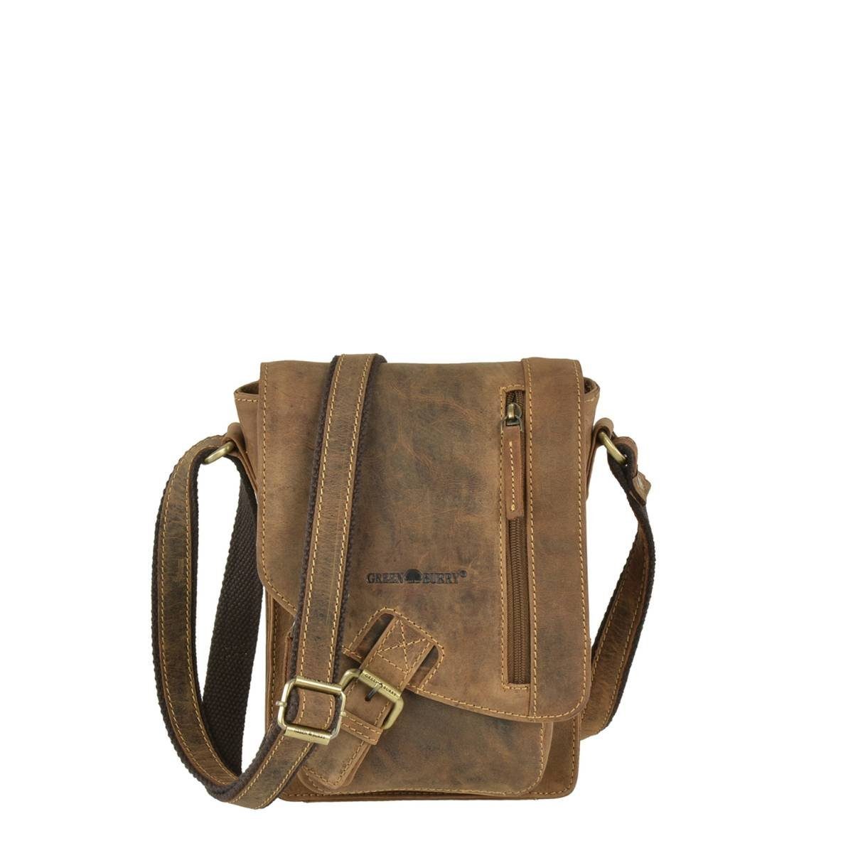 Greenburry Umhängetasche "Vintage" Leder, used Look, Schultertasche, für Herren, für Damen, 18x25cm