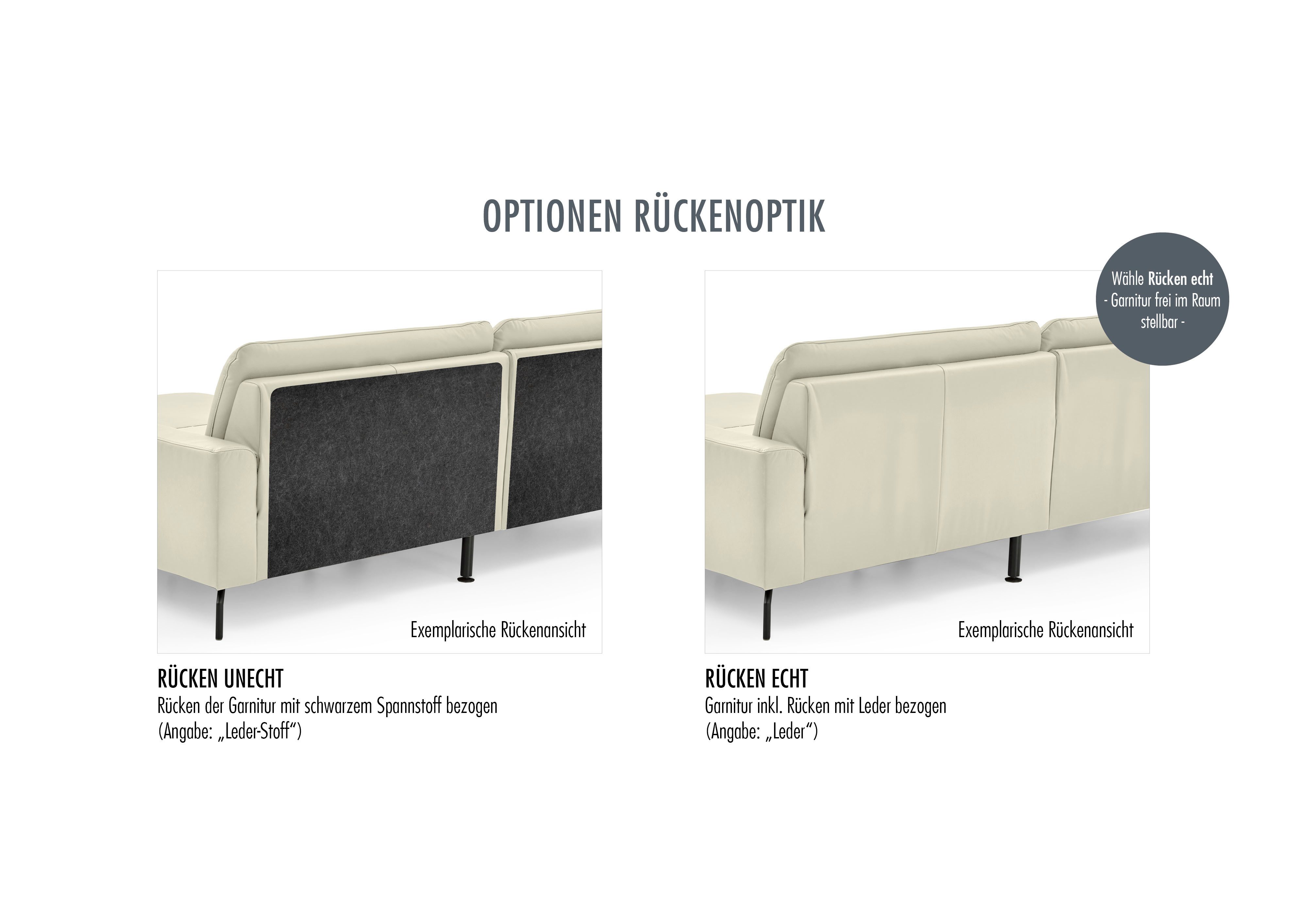 Die PlanBar Ecksofa PN-EM22041 L-Form, wahlweise motorisches Canape oder Sitztiefenverstellung