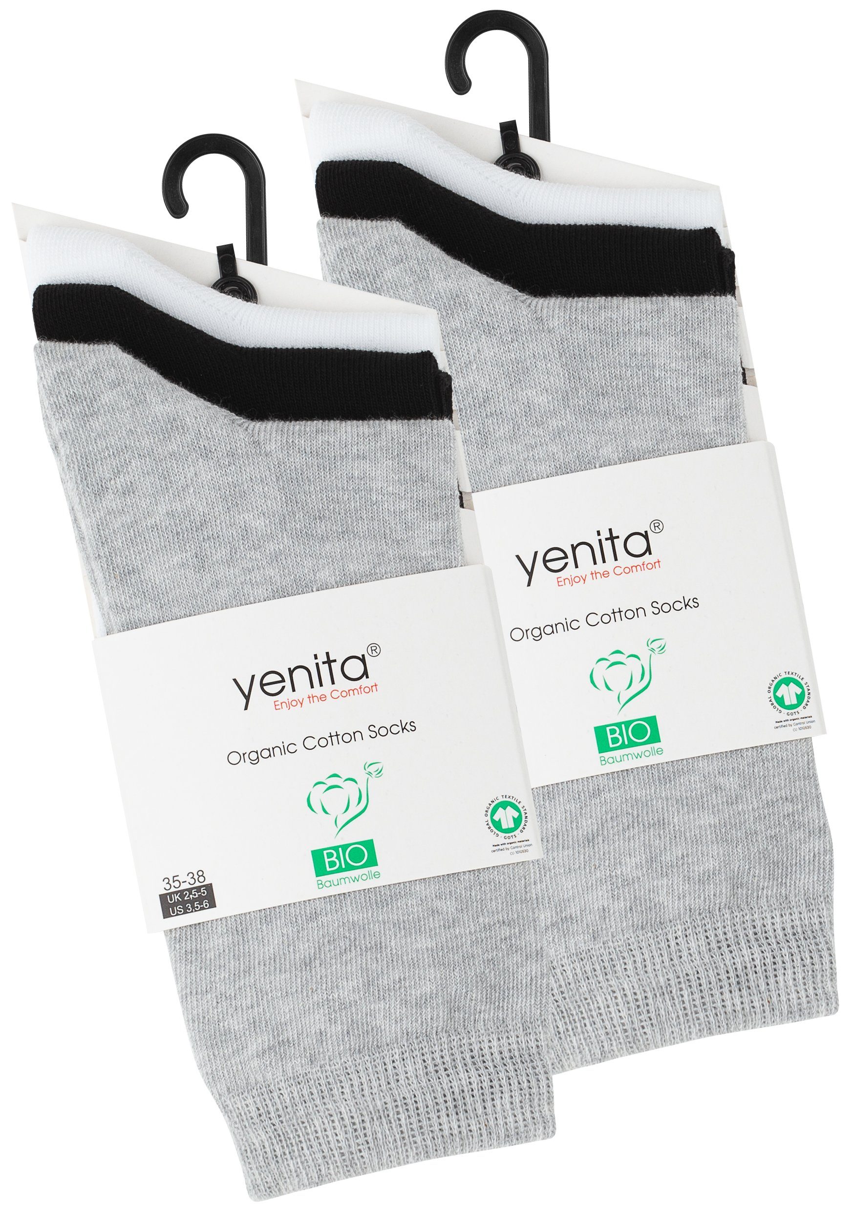 Yenita® (6-Paar) angenehmer Bio-Baumwollqualität in Socken gemischt
