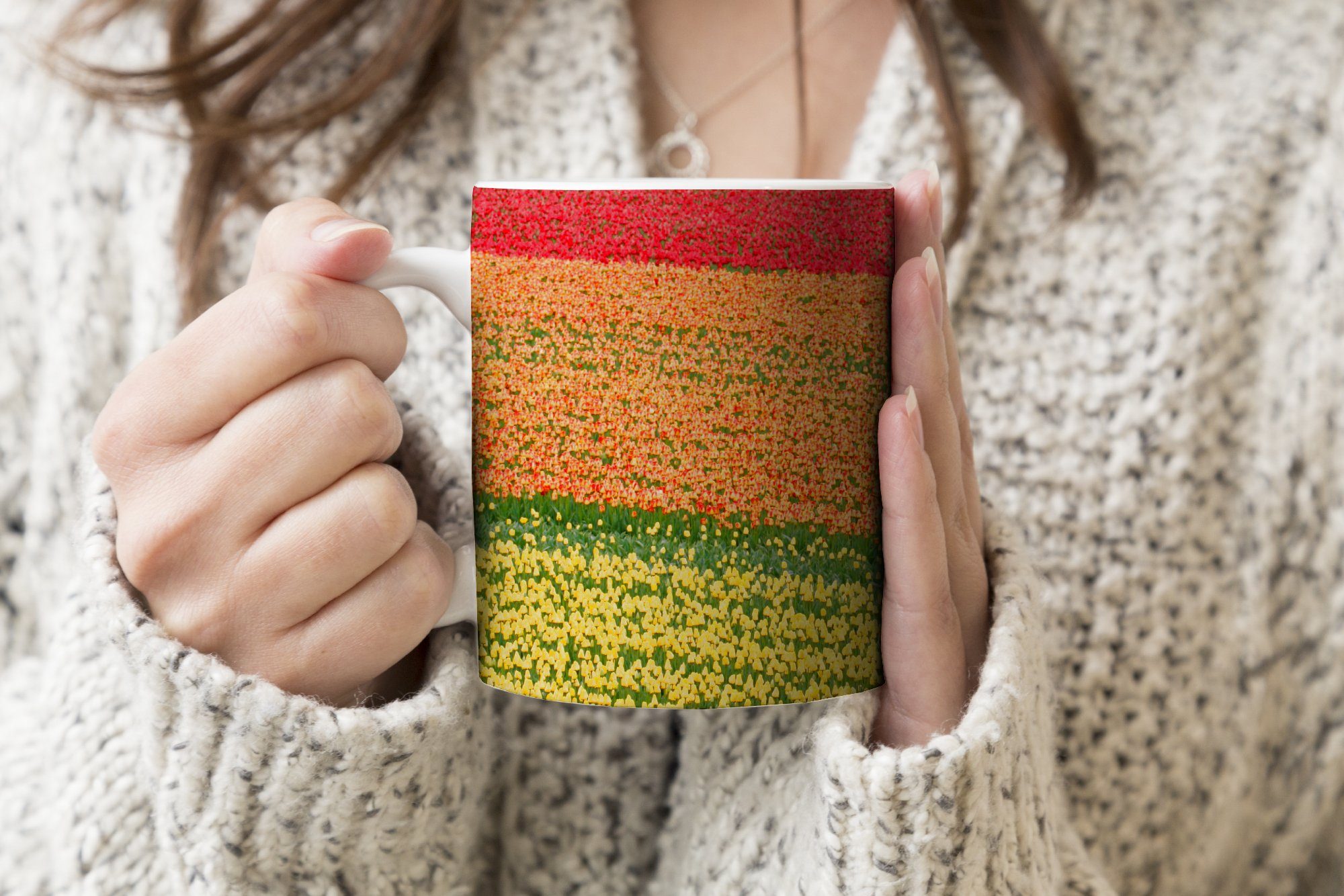 Keramik, Becher, Teetasse, Kaffeetassen, MuchoWow Geschenk auf Niederlanden, den in dem Tasse Keukenhof Teetasse, Tulpenfelder