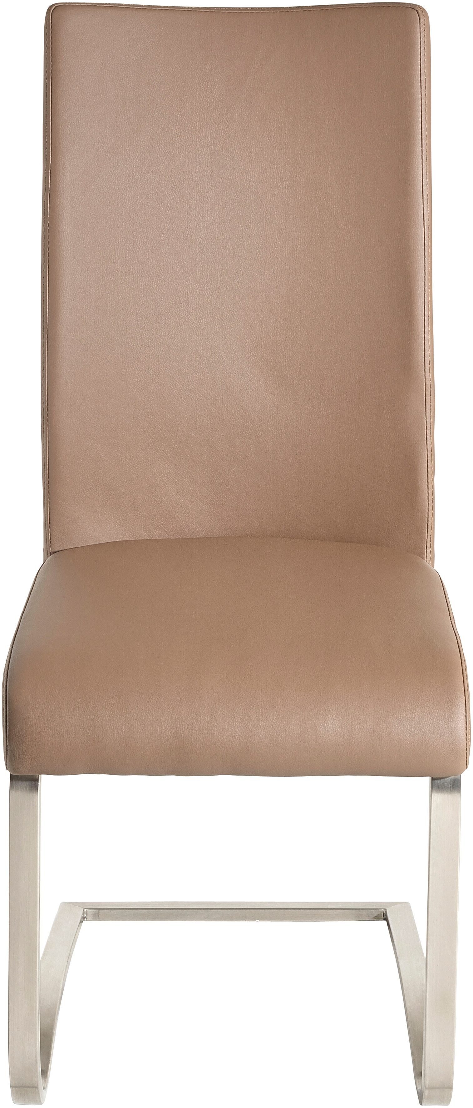 Kg 2 bis (Set, Stuhl belastbar 130 MCA Cappuccino Freischwinger Cappuccino | Arco mit Echtlederbezug, furniture St),