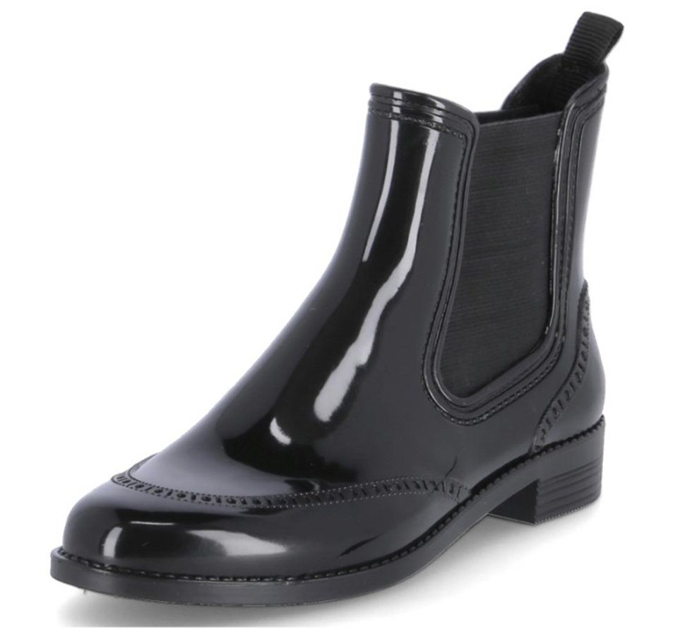 Beck Damen Chelsea Regenstiefel City Gummistiefel (elegante Stiefelette für trockene Füße bei Regenwetter) robust, wasserdicht, herausnehmbare Einlegesohle schwarz