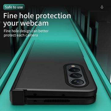 Wigento Handyhülle Für Samsung Galaxy Z Fold4 5G Color Effect Kunststoff Handy Tasche Hülle Etuis Dunkelgrün