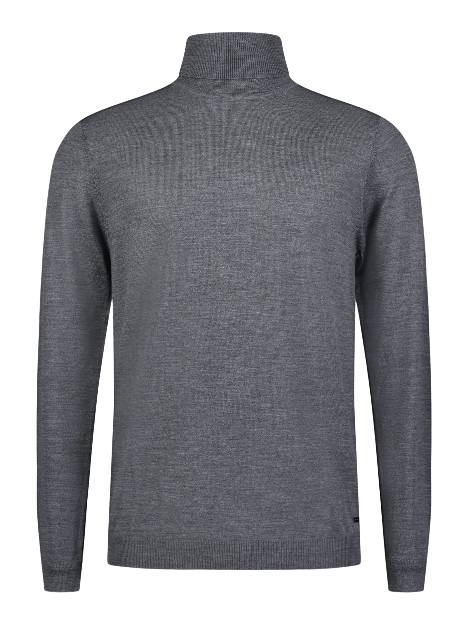 Roy Robson Strickpullover silberfarben,Casual,Wolle,Unifarben,Stehkragen,Lang,Regular Fit