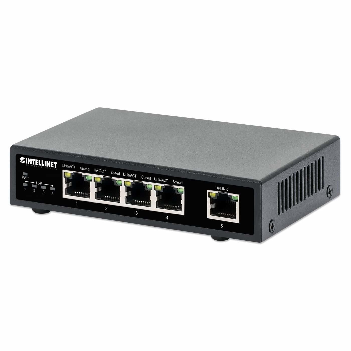 INTELLINET 5-Port Gigabit PoE+ Switch 62W Netzwerk-Switch