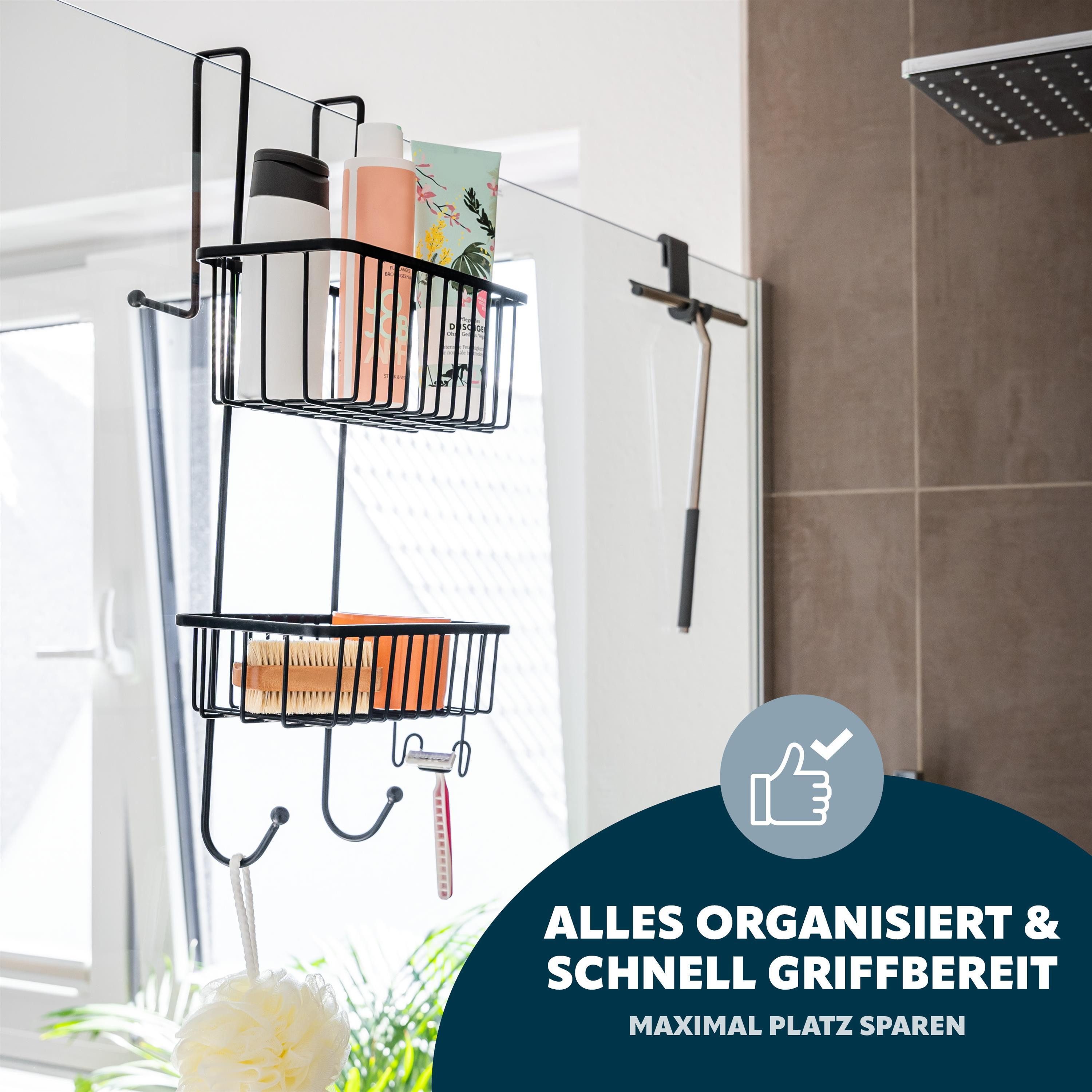 bremermann Duschregal zum Einhängen, 2 Körbe in schwarz günstig online kaufen