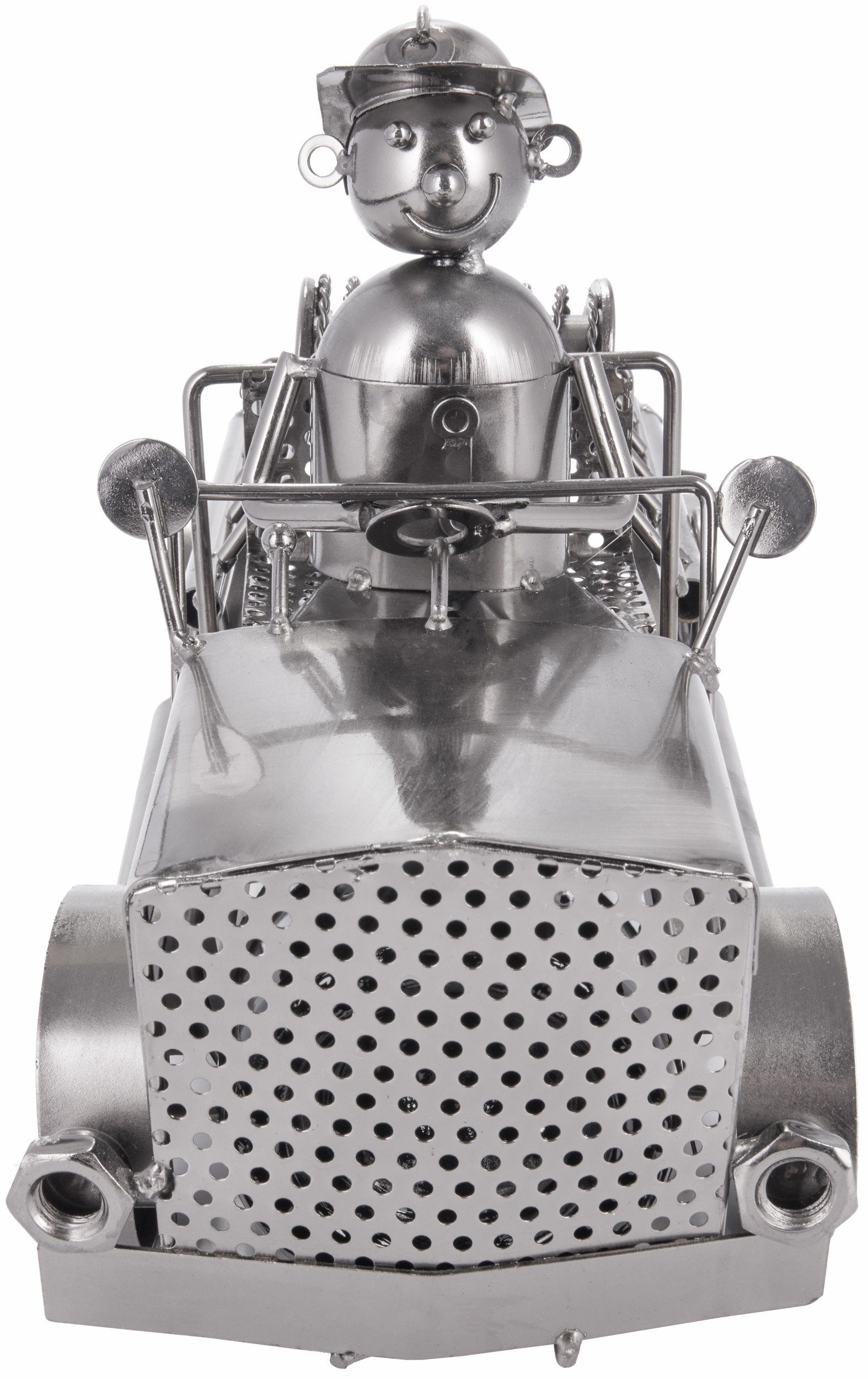 BRUBAKER Weinflaschenhalter Feuerwehrauto Flaschenhalter, (inklusive Grußkarte), Metall Skulptur, Wein Geschenk – Bild 5 von 5