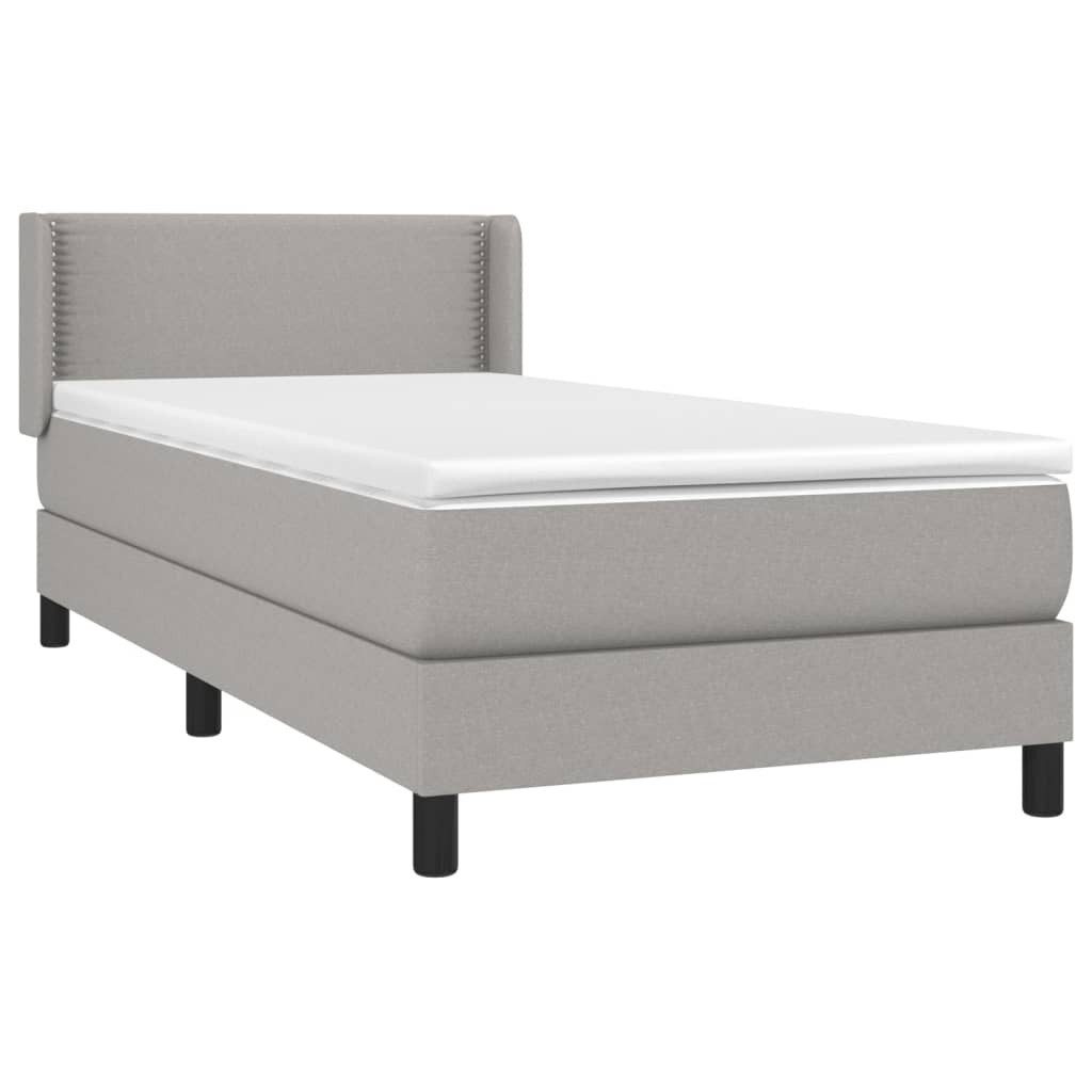 vidaXL Bett Boxspringbett mit Matratze Hellgrau günstig online kaufen