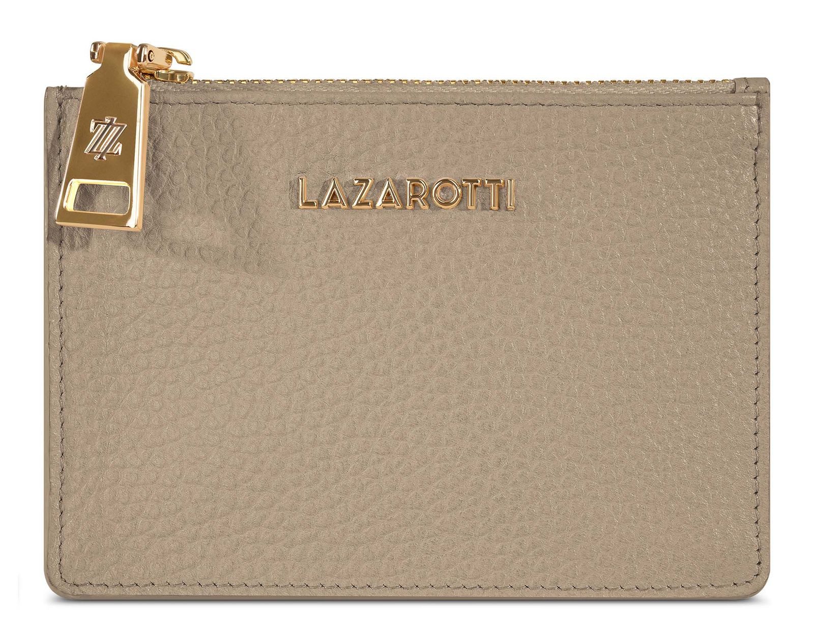 Lazarotti Kartenetui Zip Etui 4 Card Slots, aus echtem Leder mit RFID-Blocker Schutz
