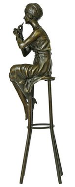Aubaho Skulptur Bronzeskulptur Bronzefigur Frau nach Chiparus Antik-Stil Replik Bronze