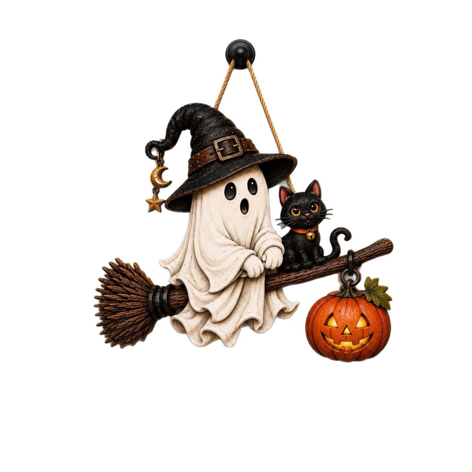Sorvyzxn Hängedekoration Geistergruß Türschild, Niedliches Halloween Geister Schild, Halloween